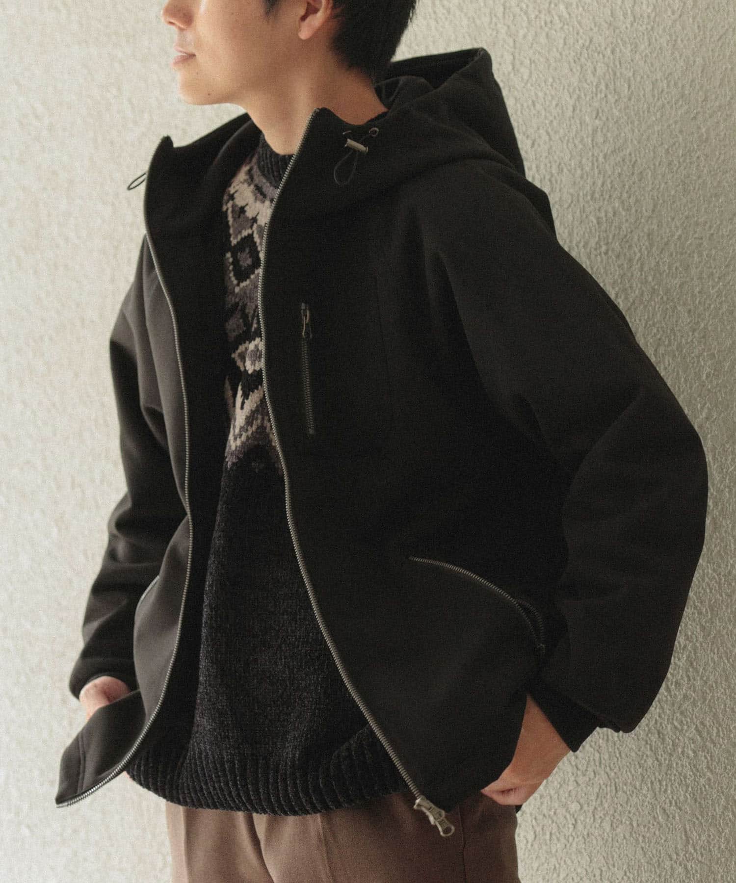 WINDPROOF 裏フリースWzip ボンディングパーカー
