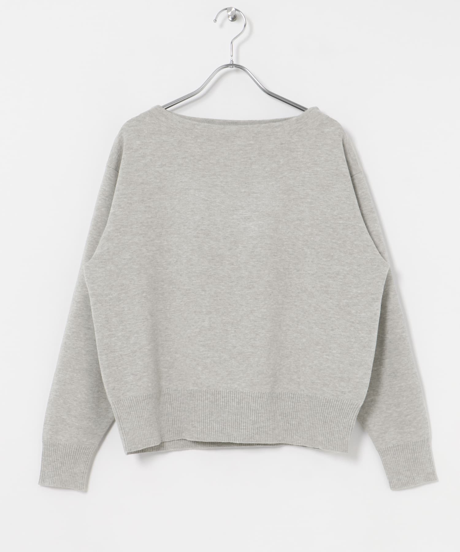 ミラノリブボートネックニット GRY FREE