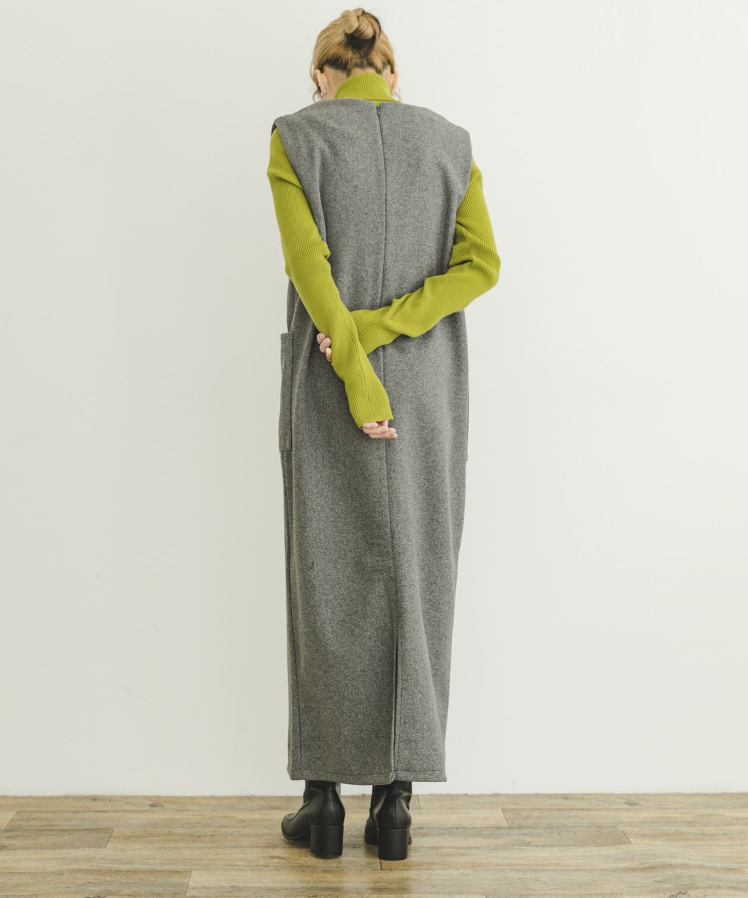 タートルネックリブニット L.GRN FREE