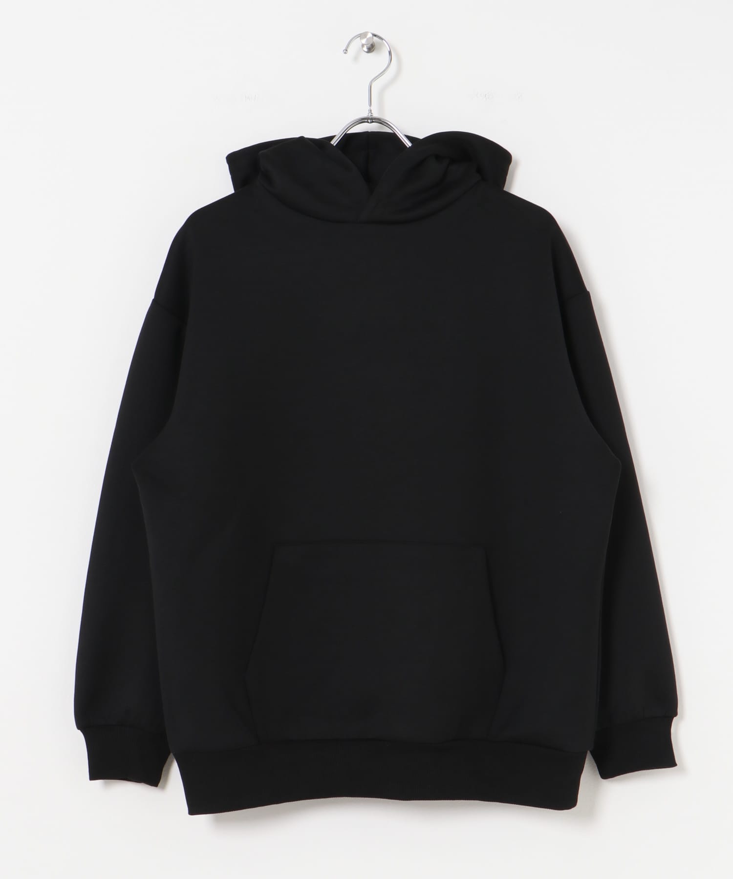 ストレッチダンボール プルオーバーパーカー BLK M