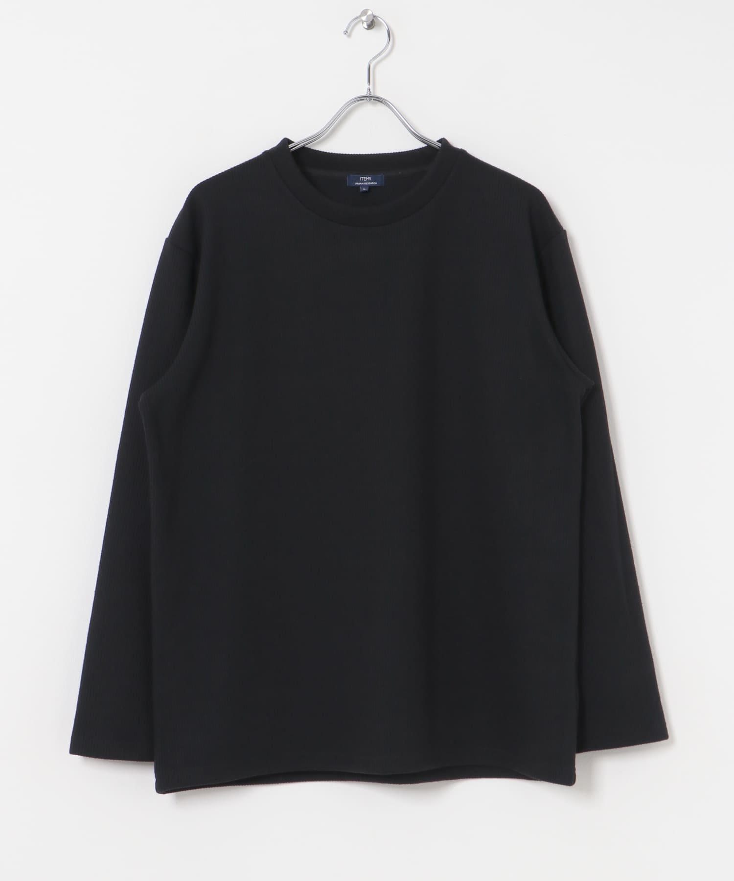 クルーネック リブ ヘビーウェイトTops BLK M