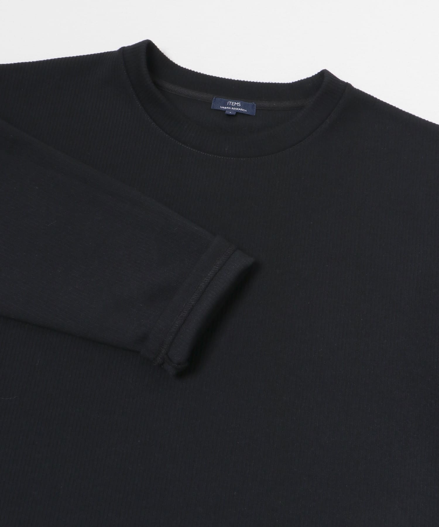クルーネック リブ ヘビーウェイトTops BLK M