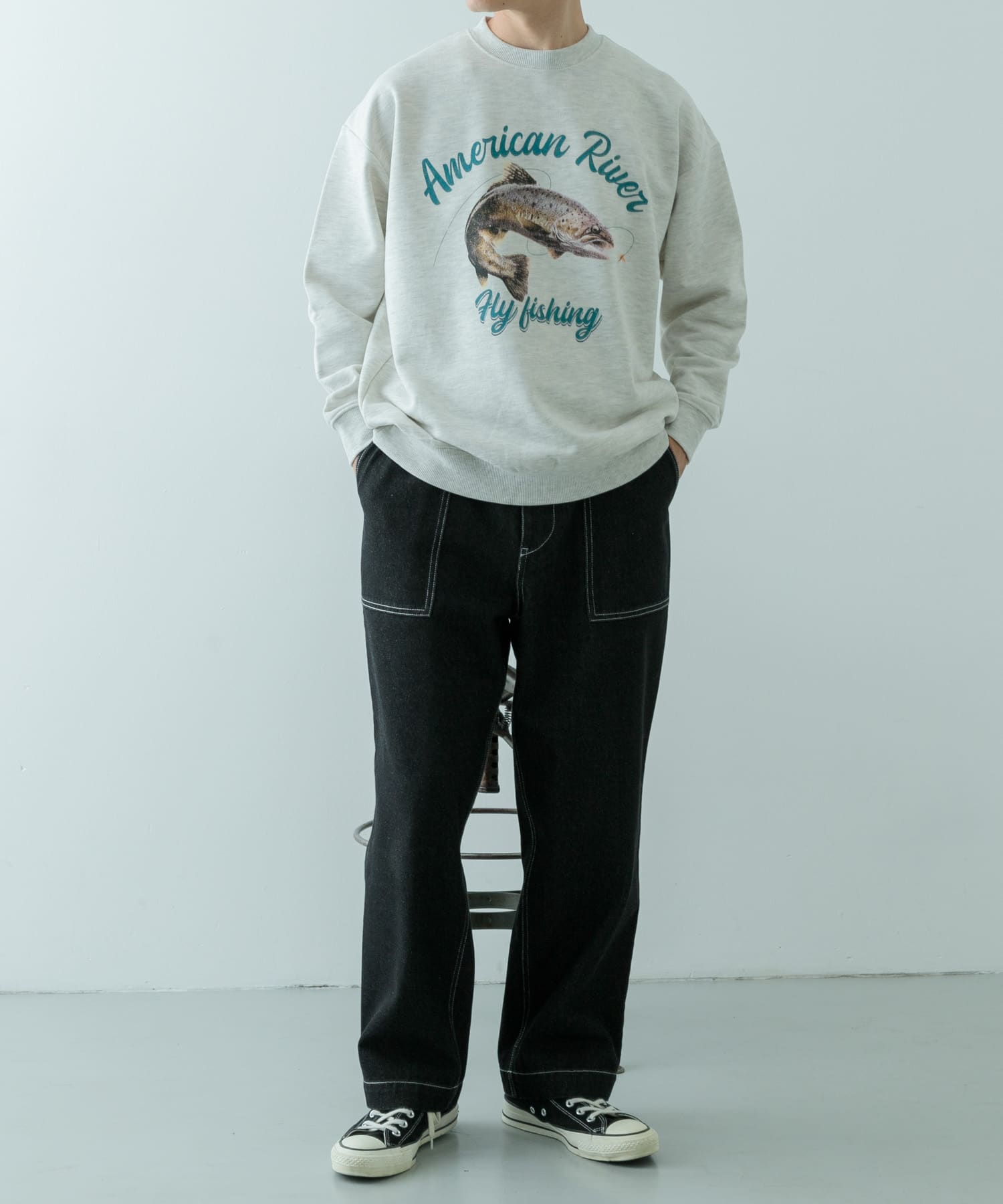 クルーネックスエット fishing OML M