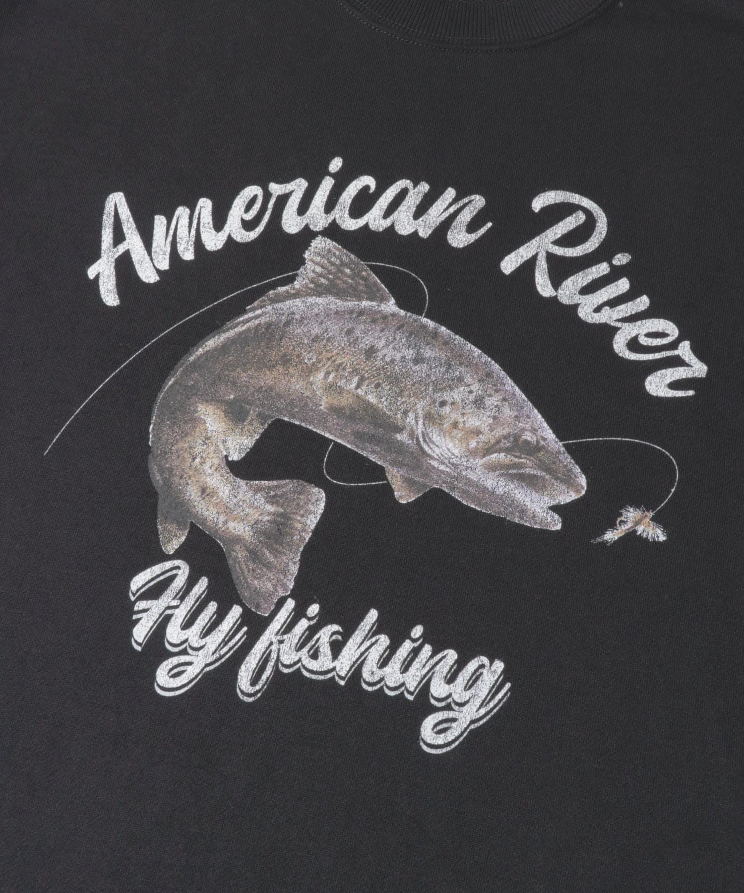 クルーネックスエット fishing BLK M