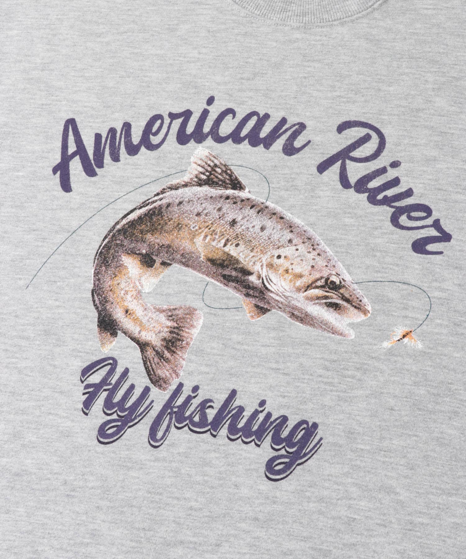 クルーネックスエット fishing GRY M