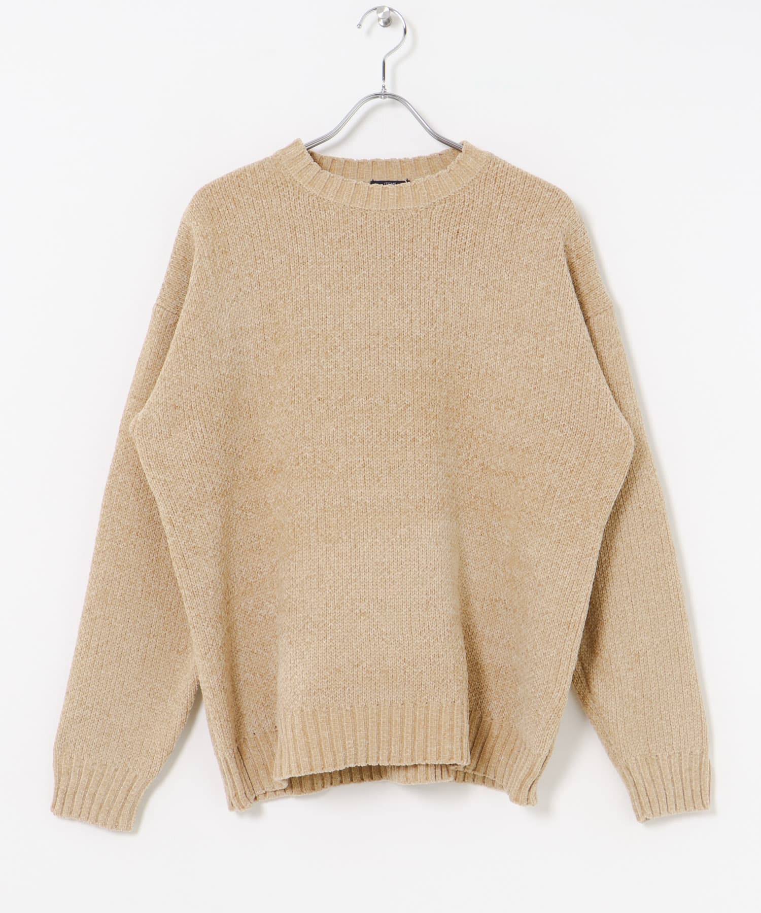 モール クルーネック ニット BEG M