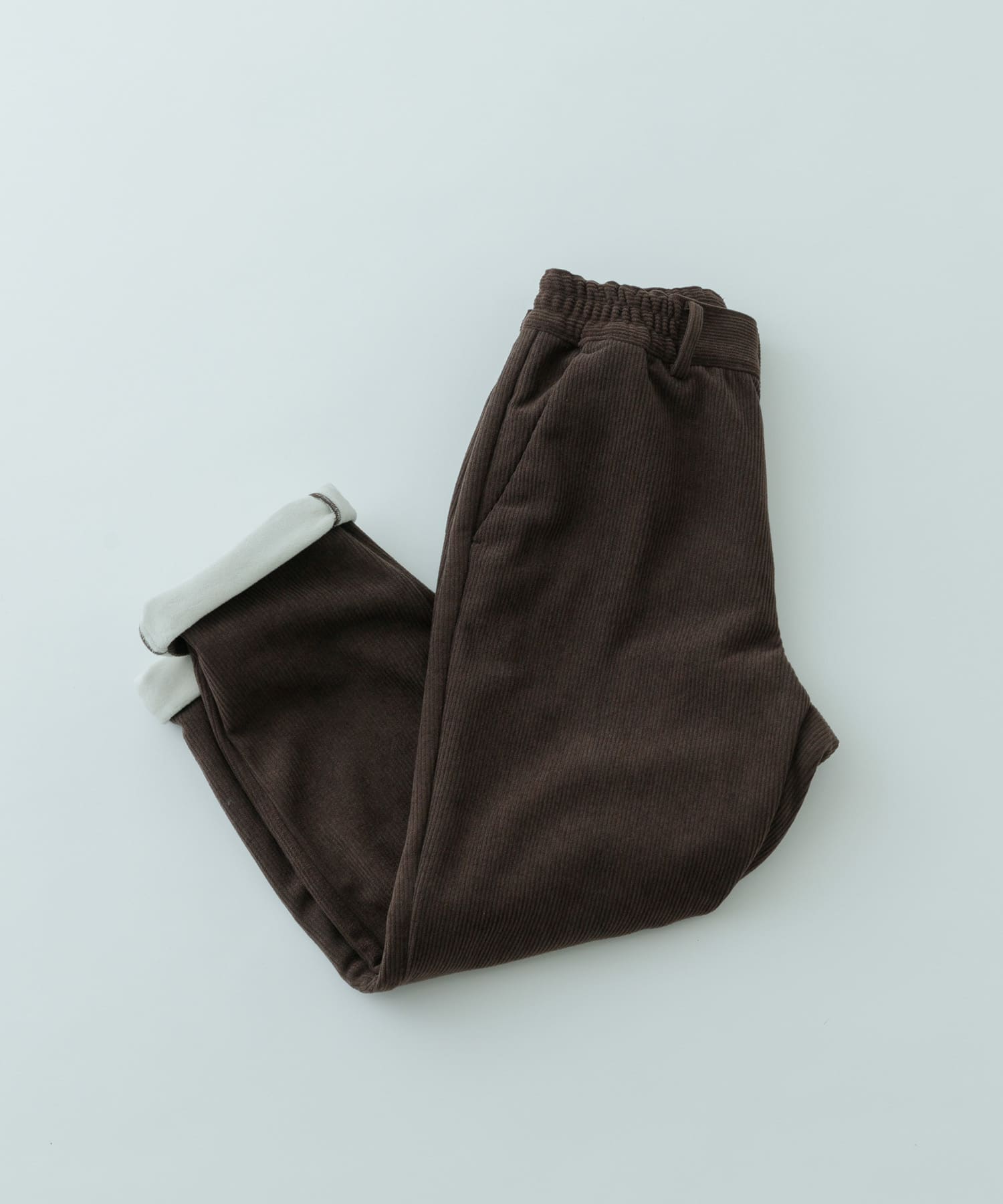 裏フリース ボンディングコーデュロイパンツ BRN S