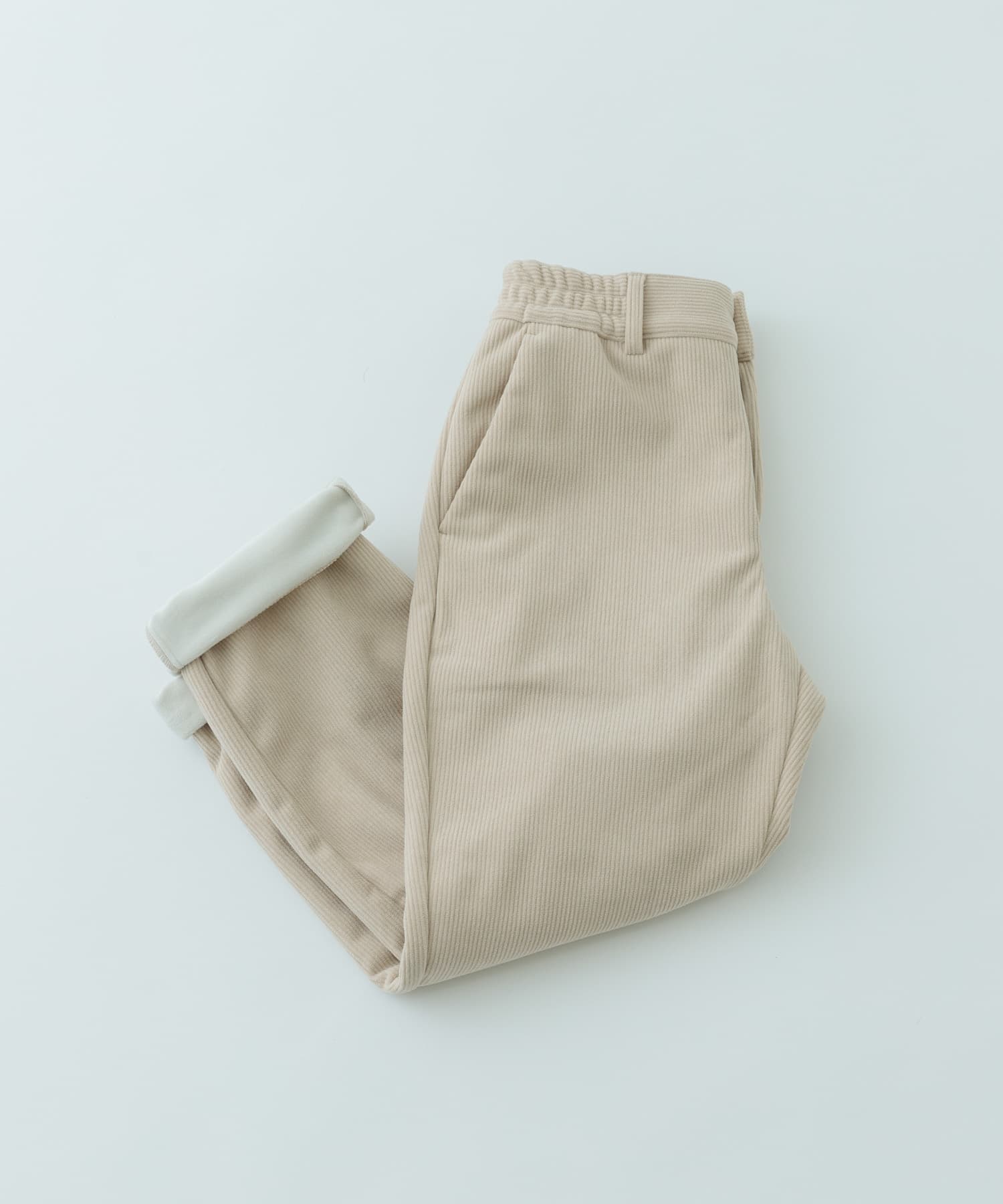 裏フリース ボンディングコーデュロイパンツ L.BEIGE S