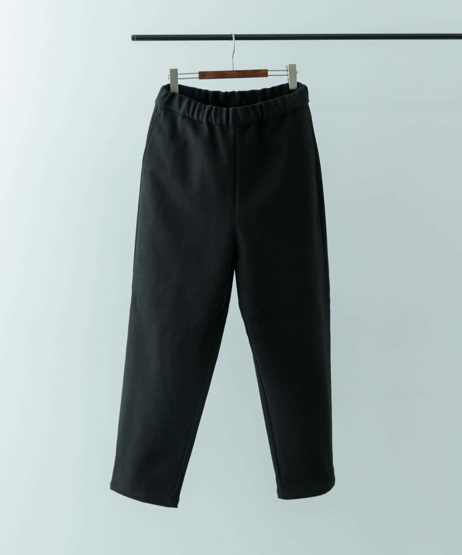 裏フリース リラックスチノパンツ BLK M