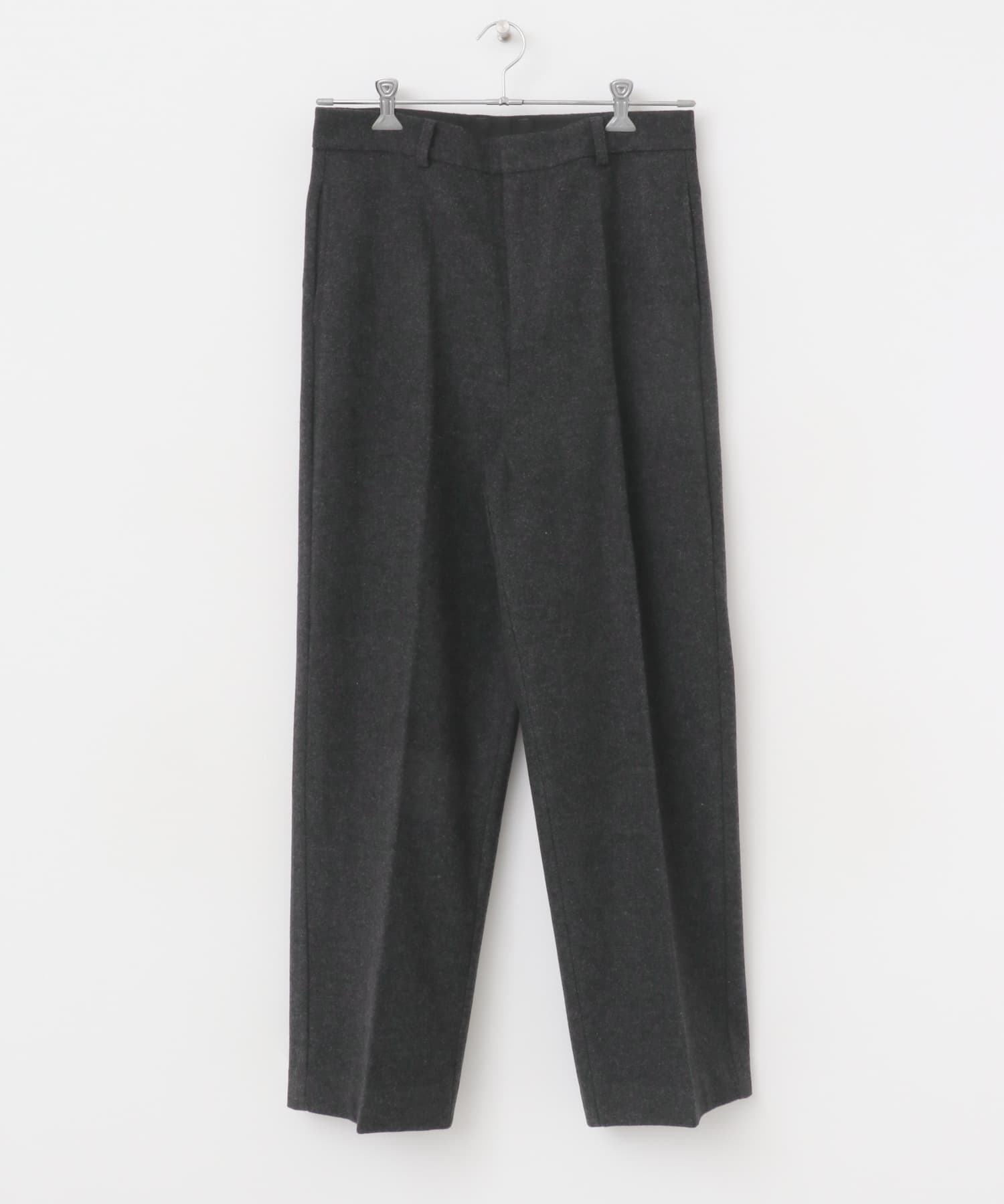 『セットアップ対応』ウール混テーパードパンツ BLK M