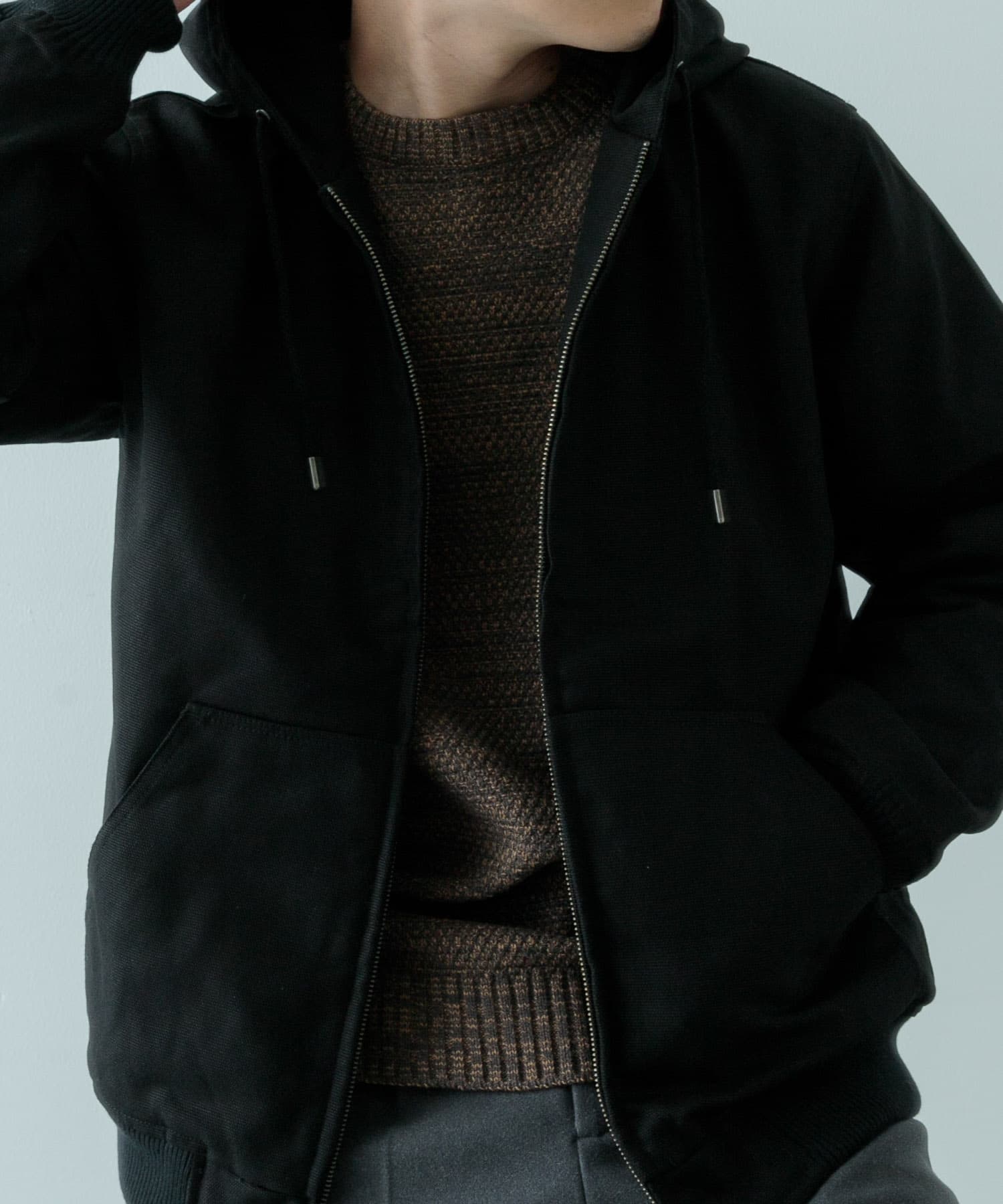 ZIP UP フーディー ダック ジャケット(M BLK): アウター｜URBAN