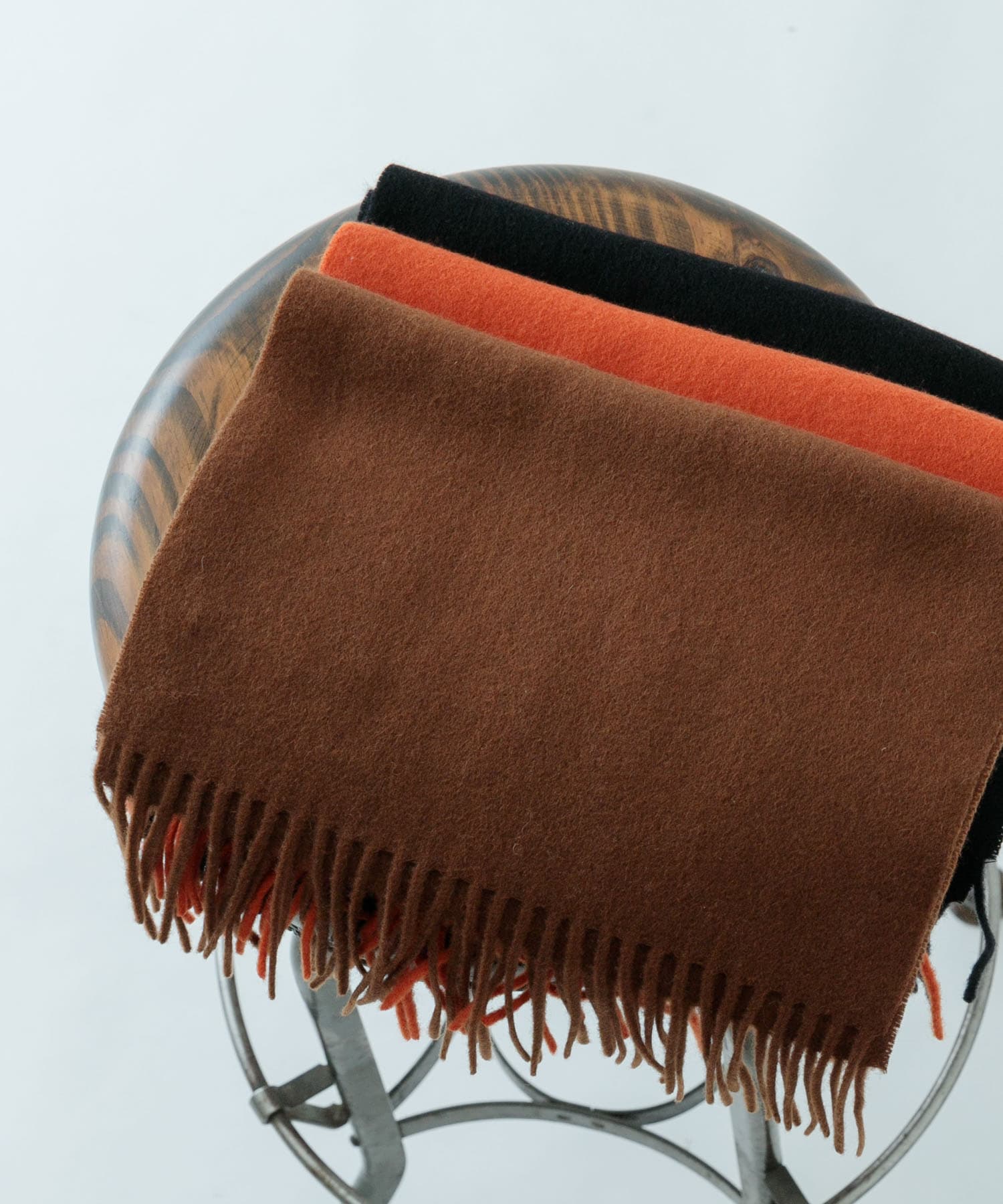 ウール×カシミヤ マフラー BRN -