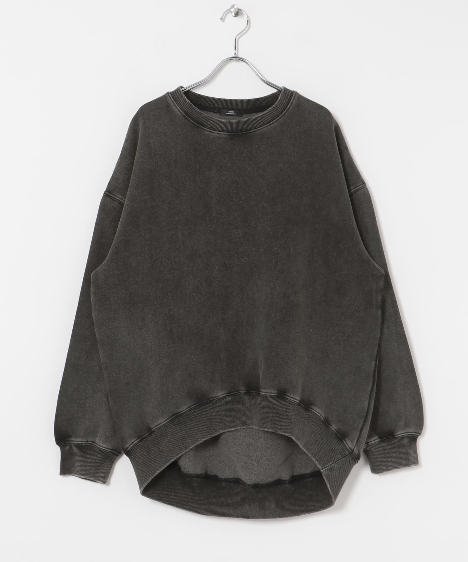 裏起毛ピグメントスウェット BLK FREE