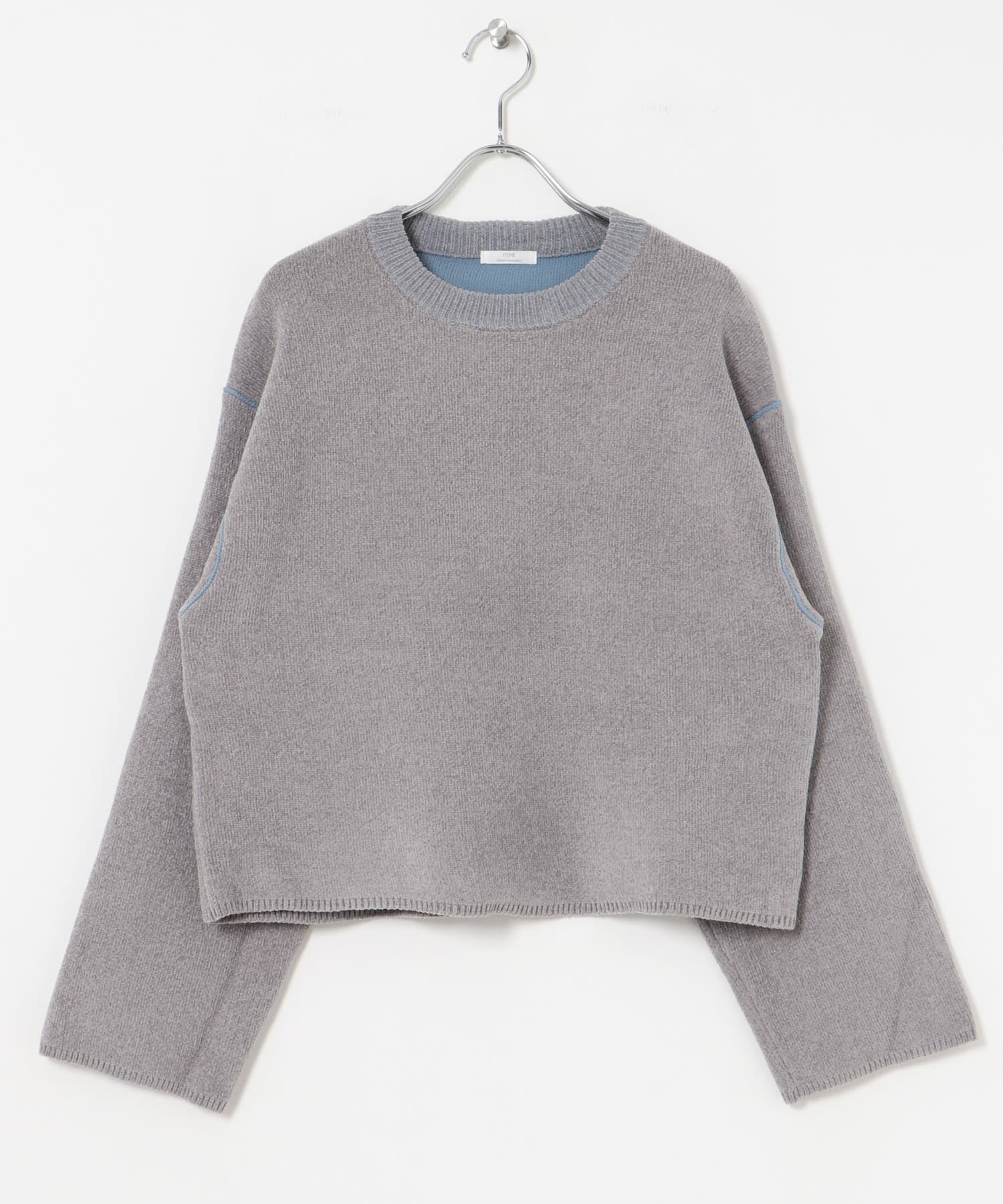 ダブルフェイスモールニット L.GRY FREE