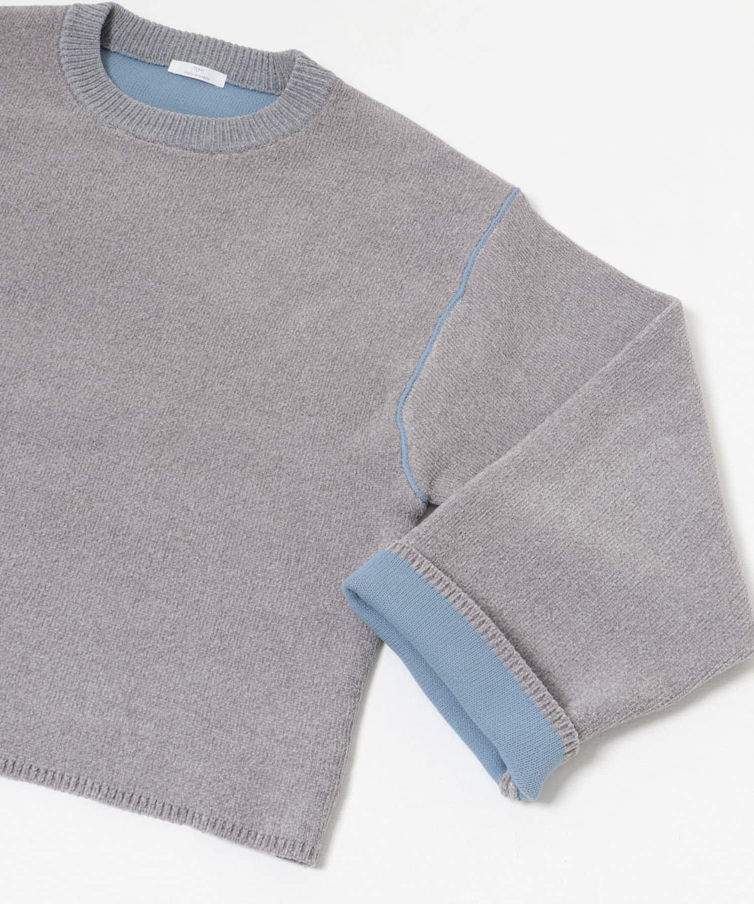 ダブルフェイスモールニット L.GRY FREE