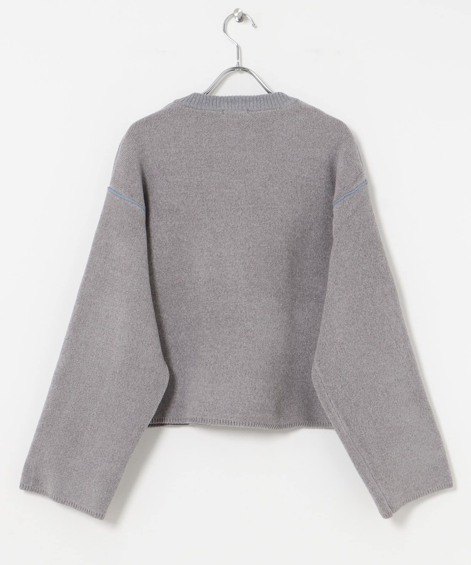 ダブルフェイスモールニット L.GRY FREE