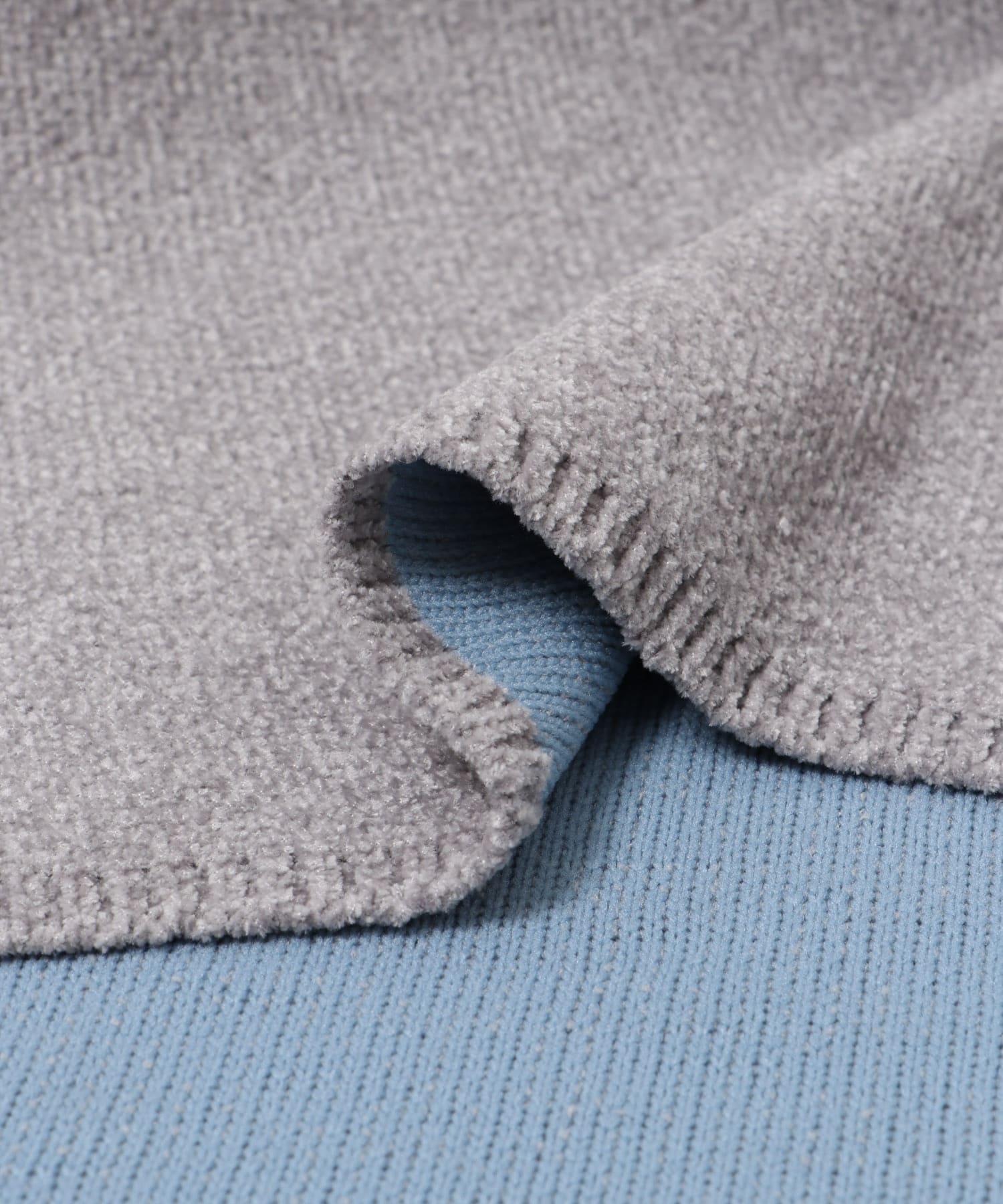 ダブルフェイスモールニット L.GRY FREE