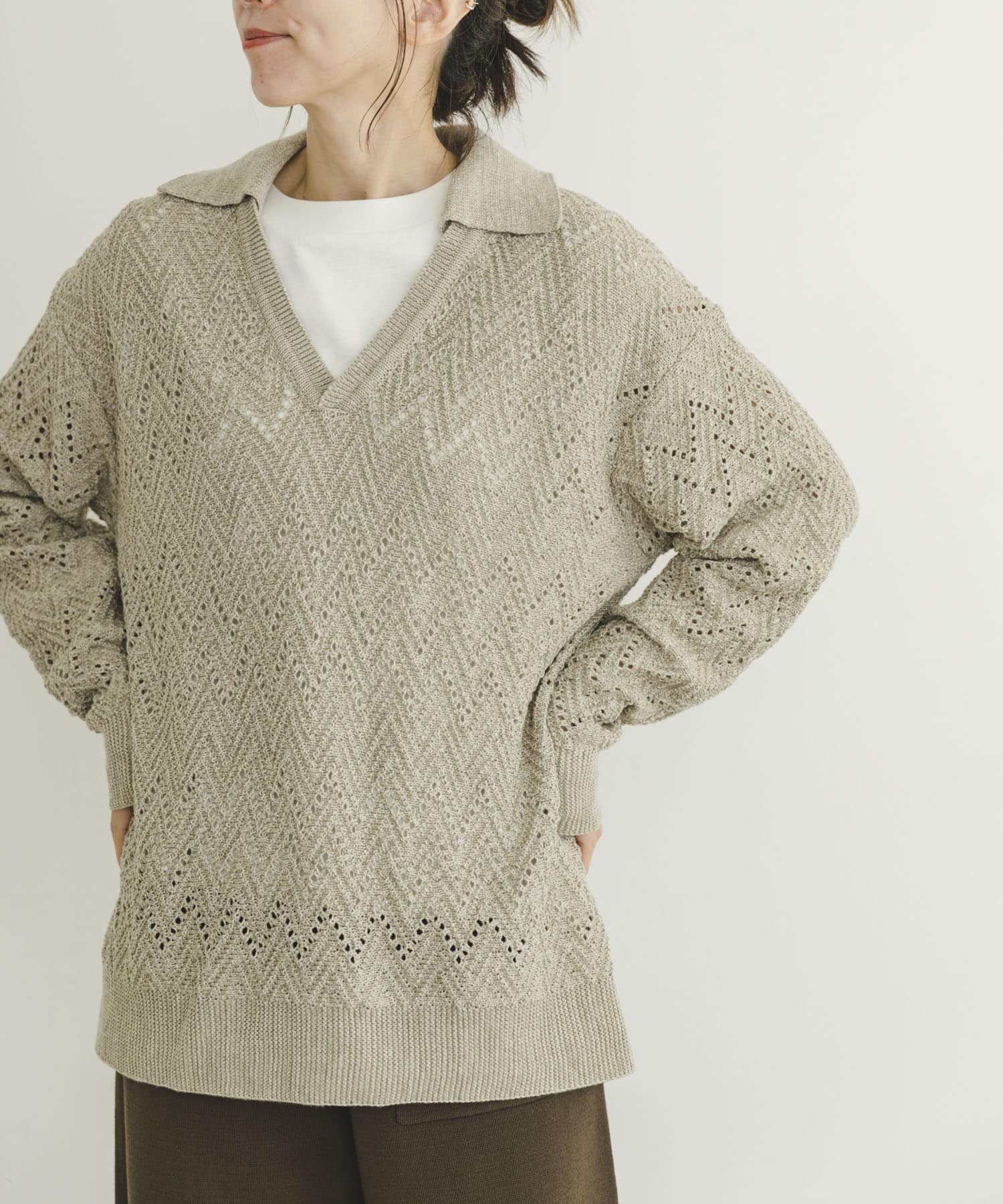 【新品同様】ENCOMING スキッパーニット スキッパーニットプルオーバー(FREE BLUMIX): トップス｜URBAN