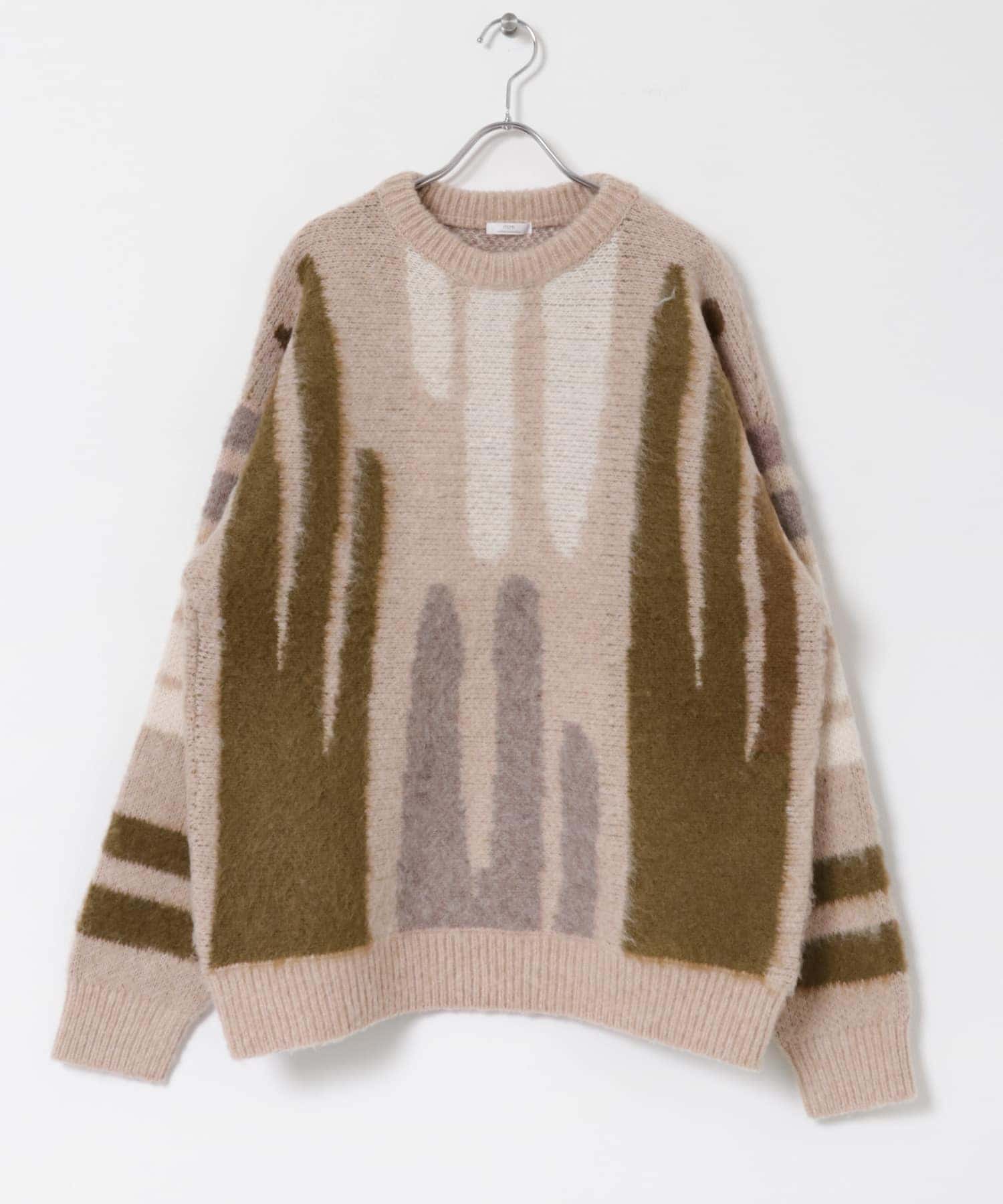 シャギーモチーフビッグニット PNK FREE