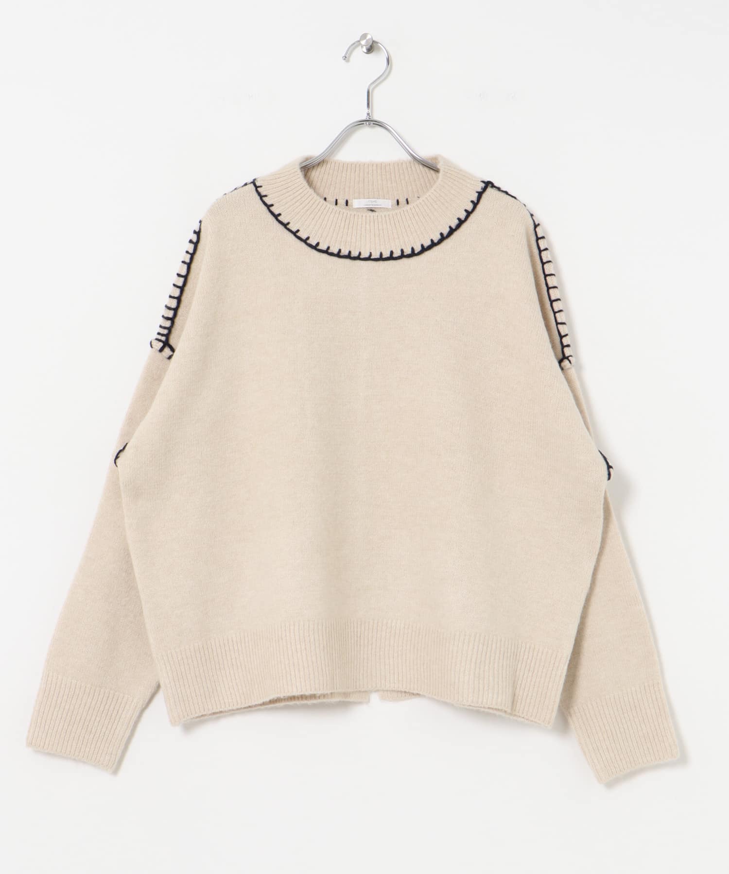ステッチクルーネックニット OFF FREE