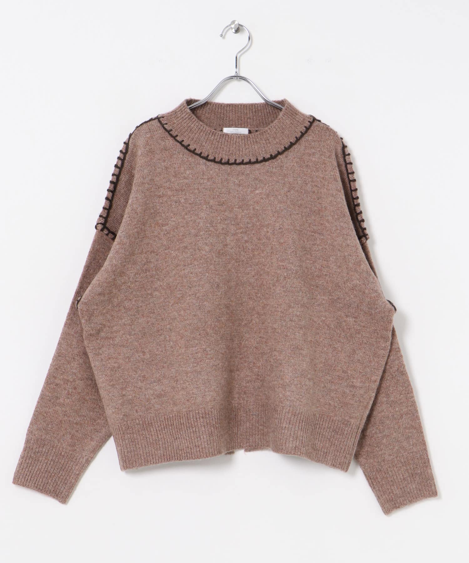 ステッチクルーネックニット PNK FREE