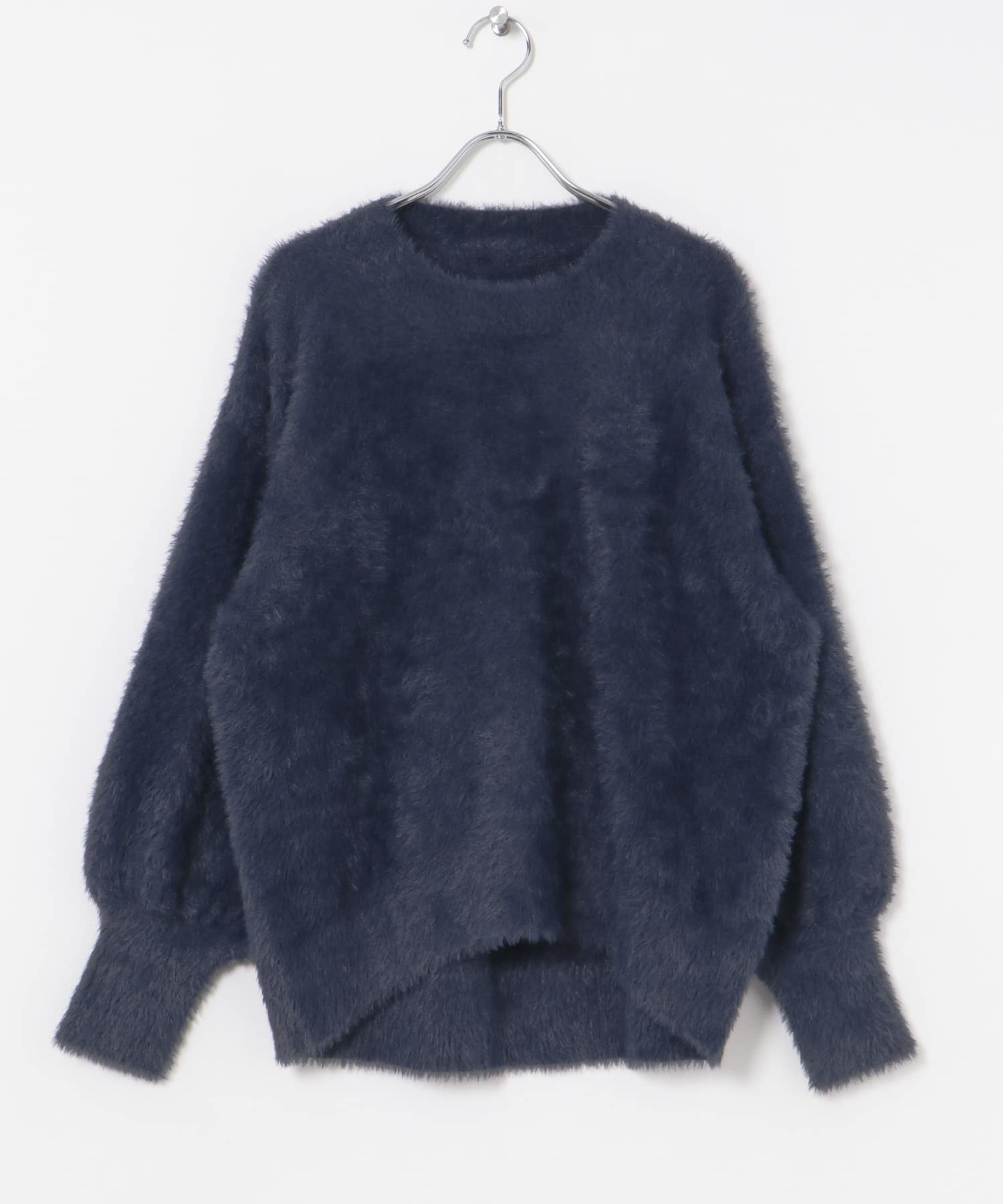 シャギークルーネックニット NVY FREE