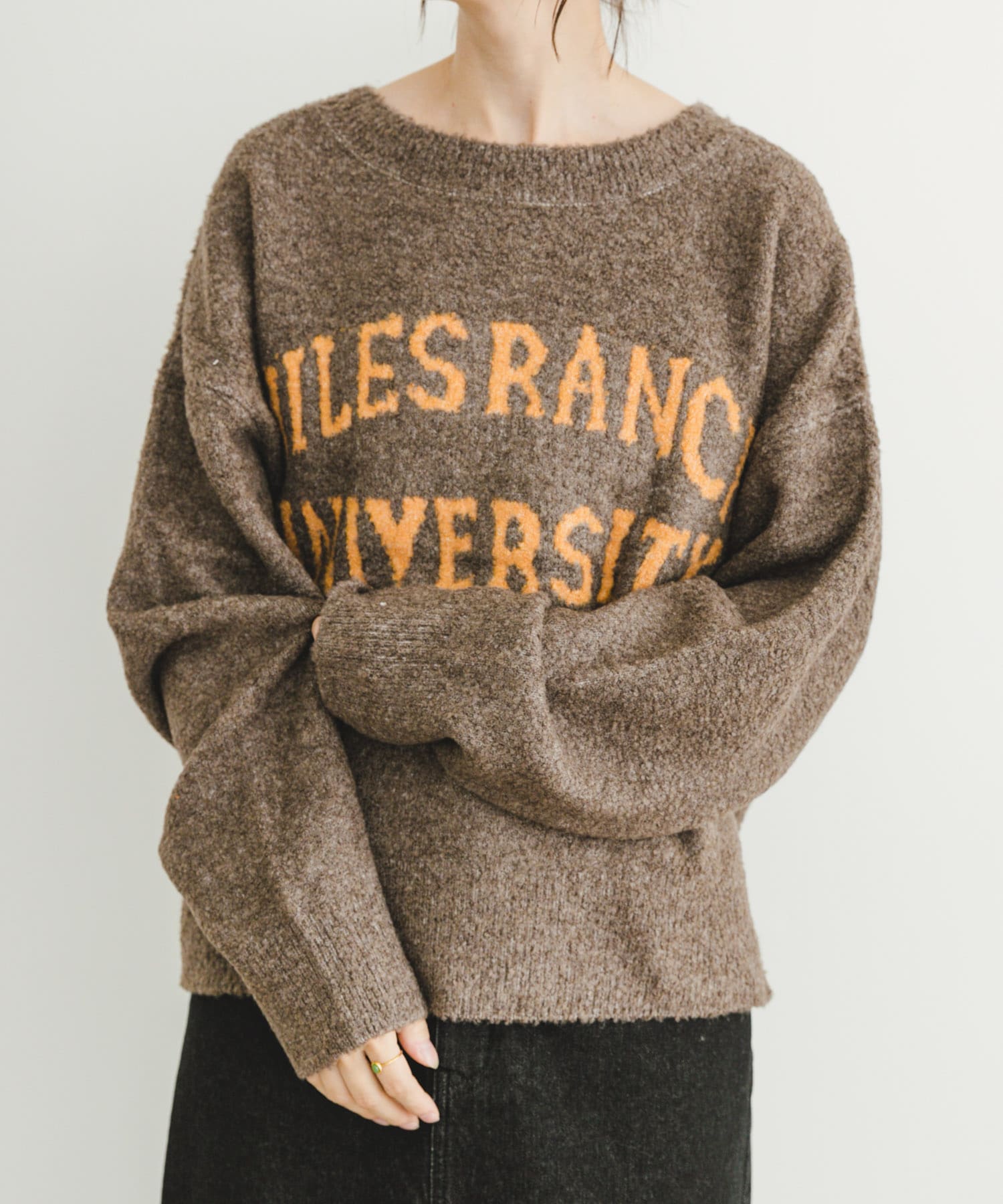 ブークレビッグロゴニット BRN FREE