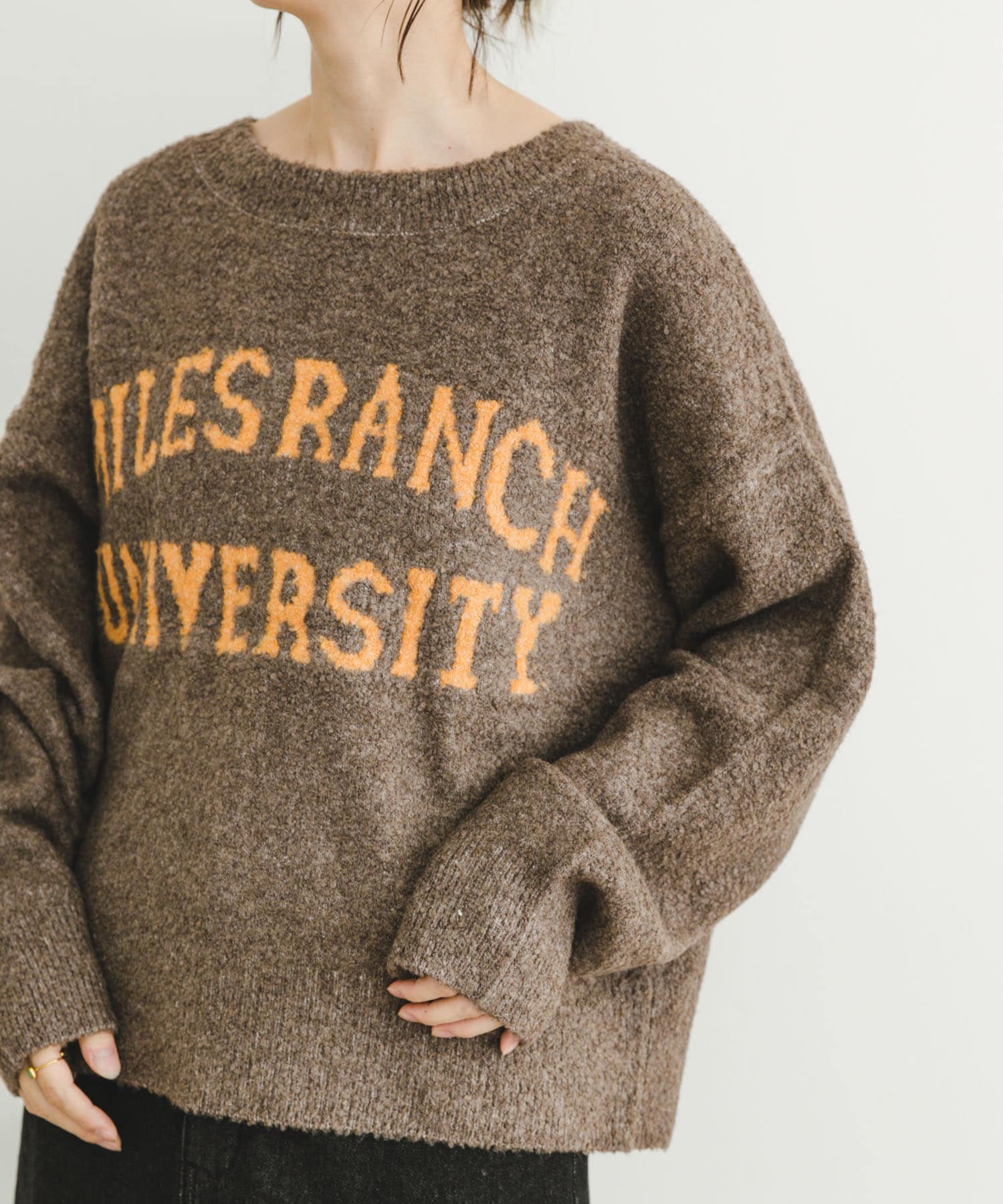 ブークレビッグロゴニット BRN FREE