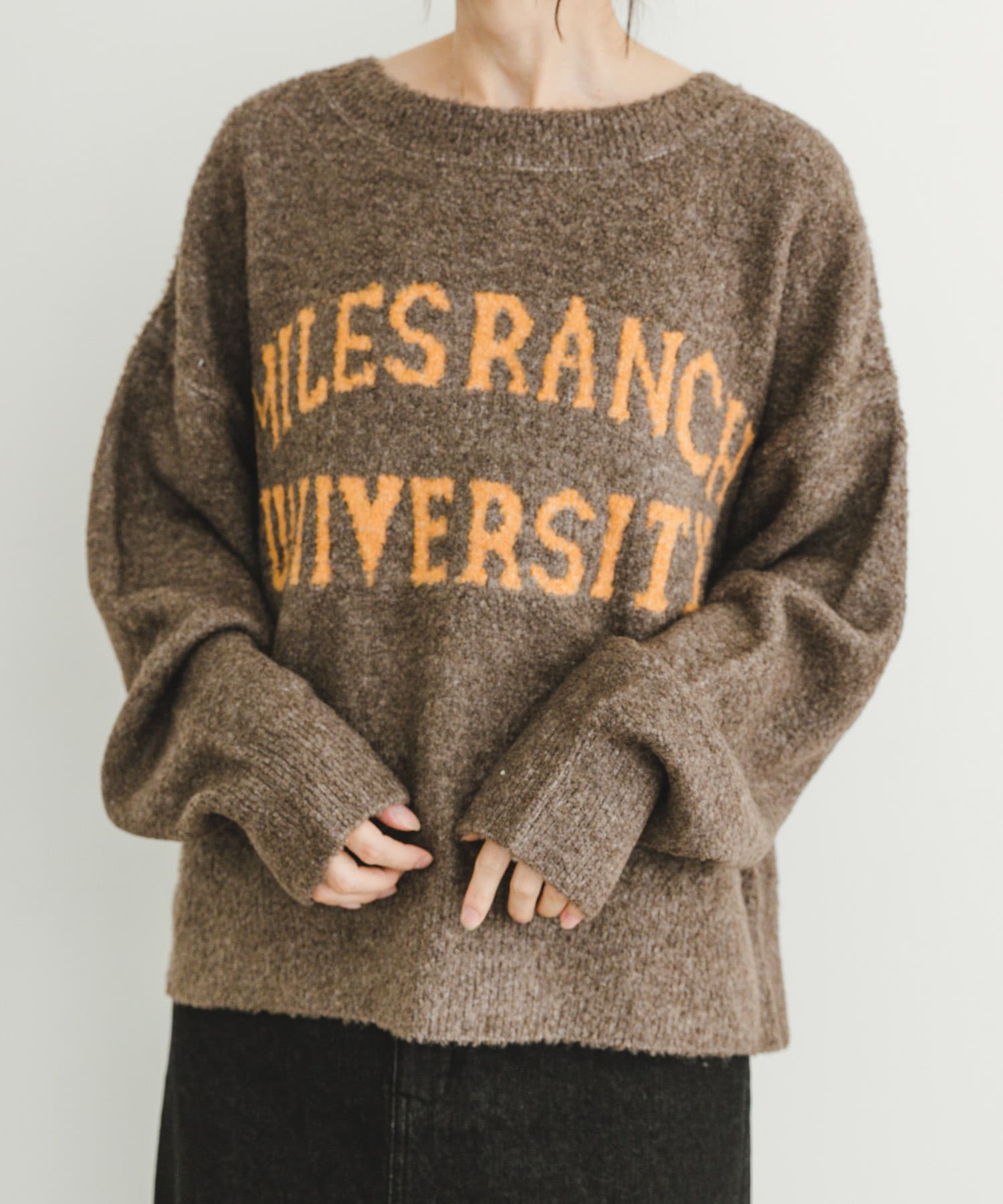 ブークレビッグロゴニット BRN FREE