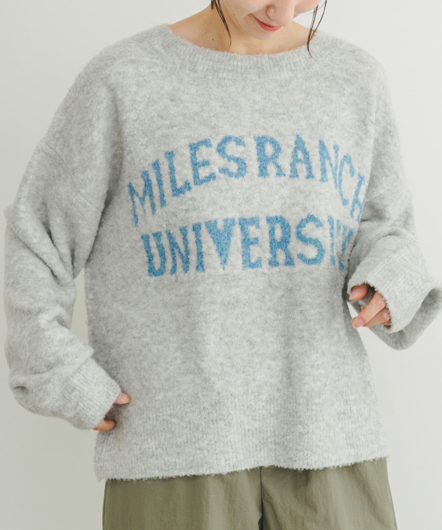 ブークレビッグロゴニット L.GRAY FREE