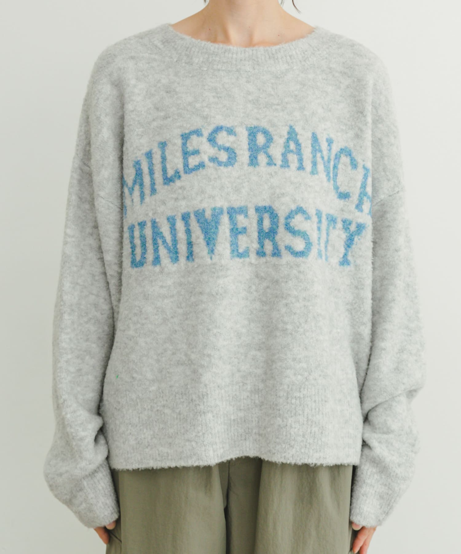 ブークレビッグロゴニット L.GRAY FREE