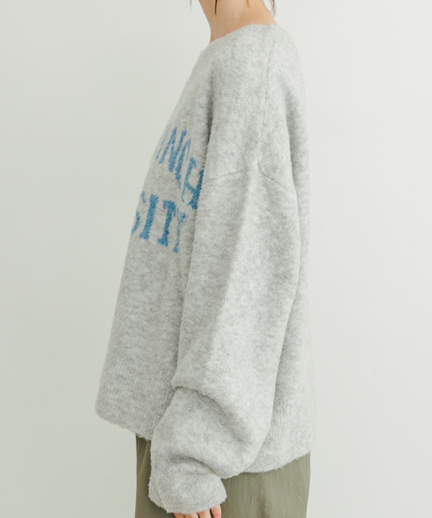 ブークレビッグロゴニット L.GRAY FREE