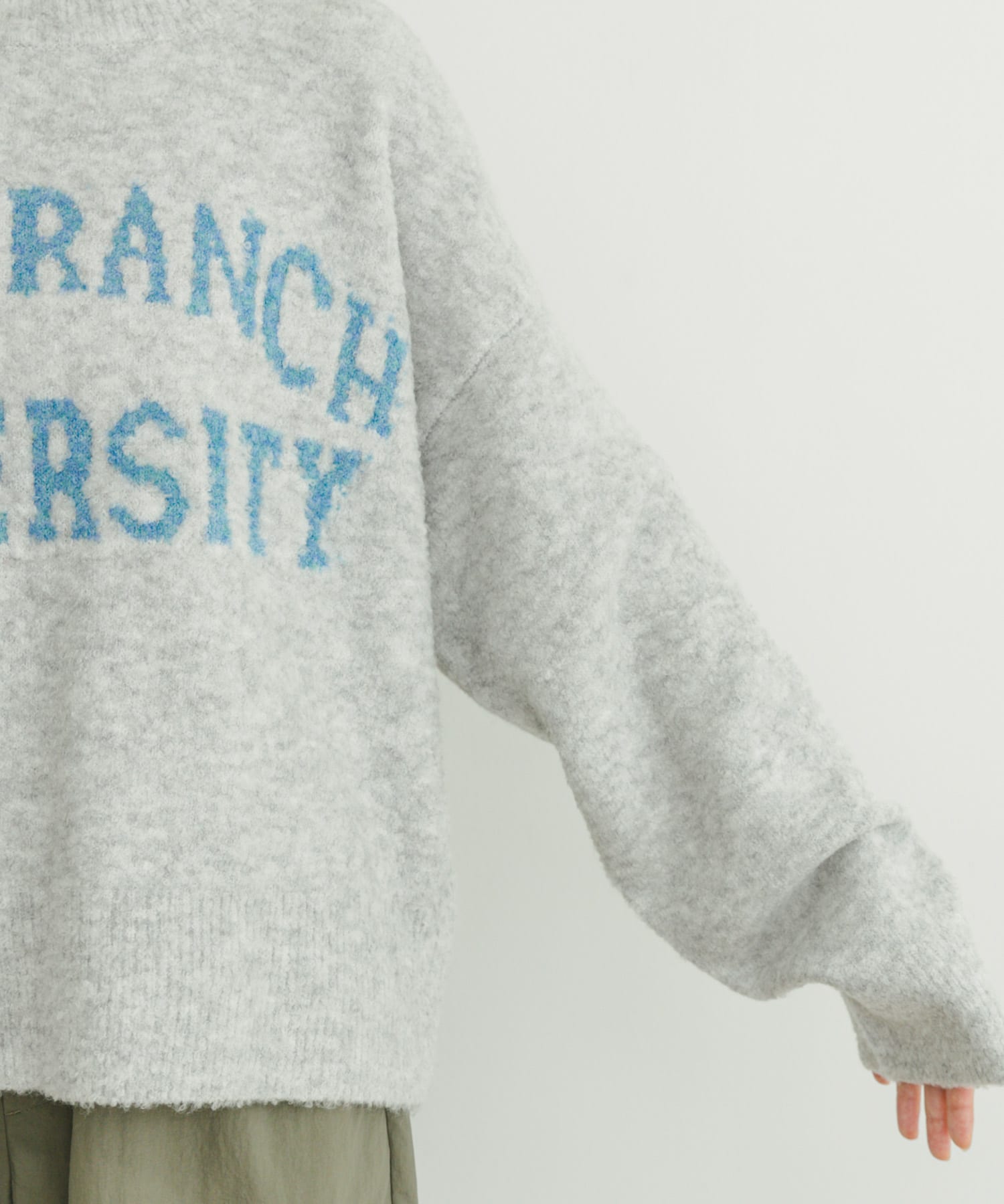 ブークレビッグロゴニット L.GRAY FREE