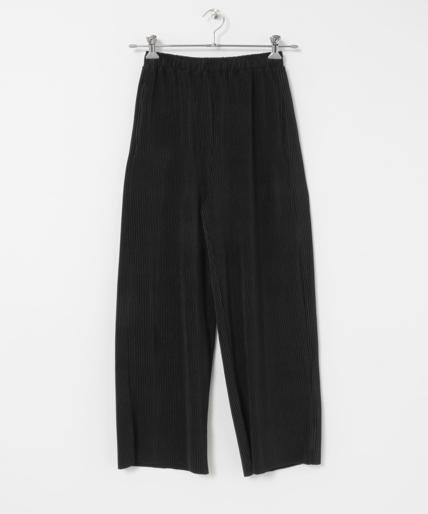 プリーツシャーリングパンツ BLK FREE