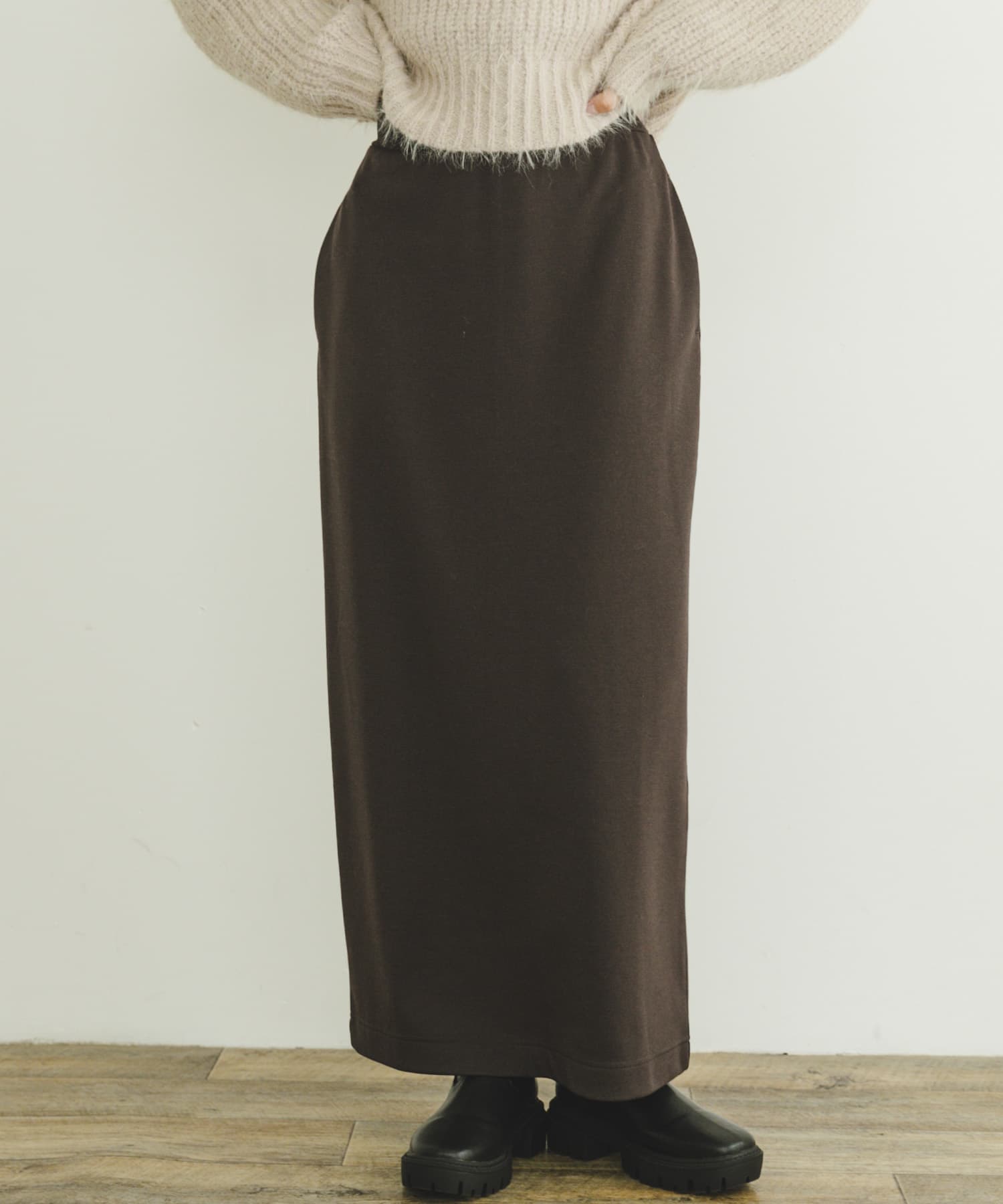 裏起毛ポンチスカート