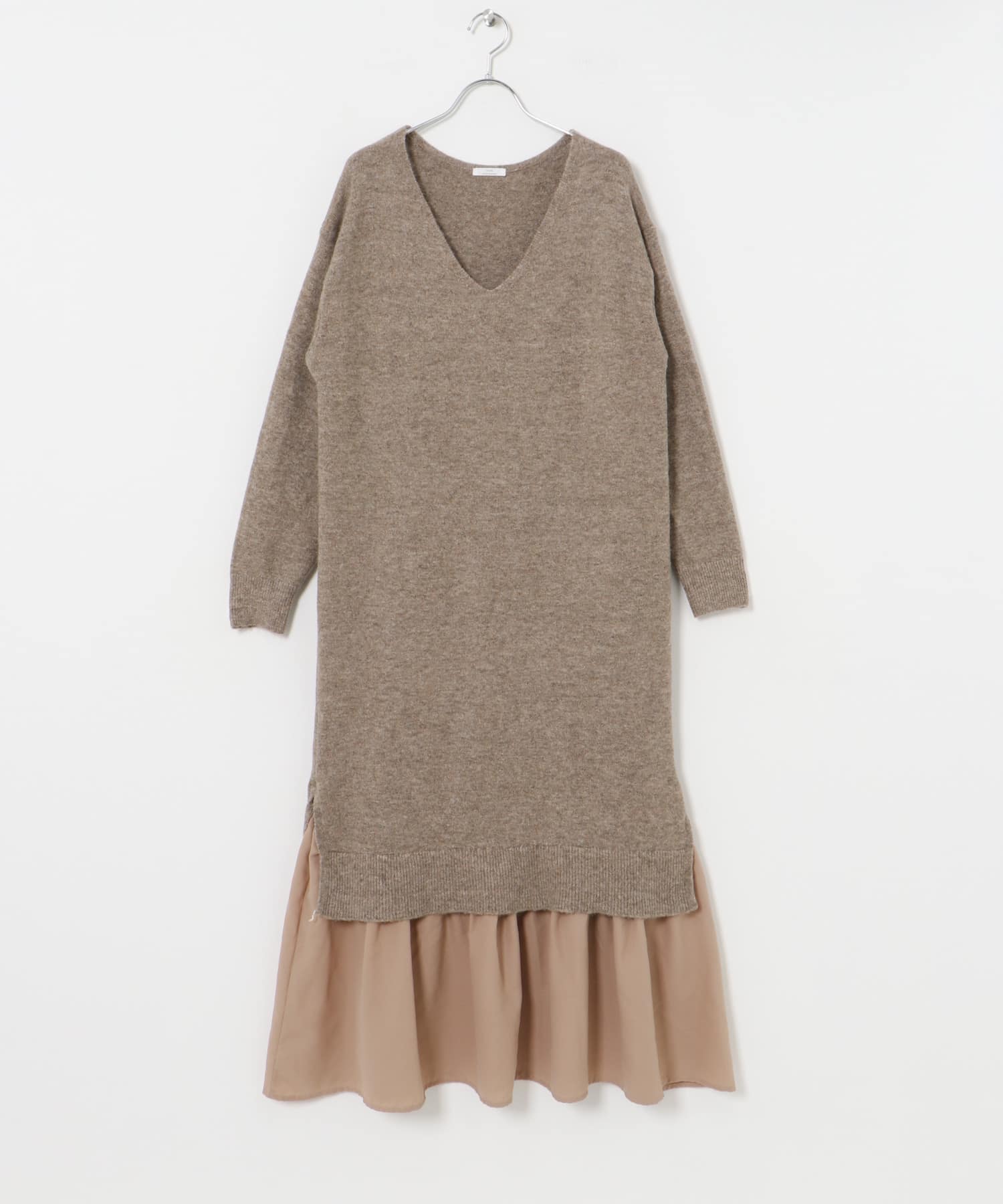 ニットベストセットワンピース L.BRN FREE
