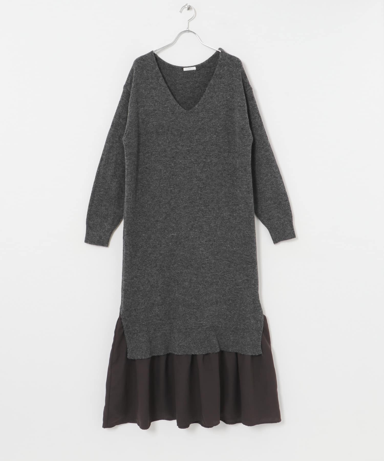 ニットベストセットワンピース GRY FREE