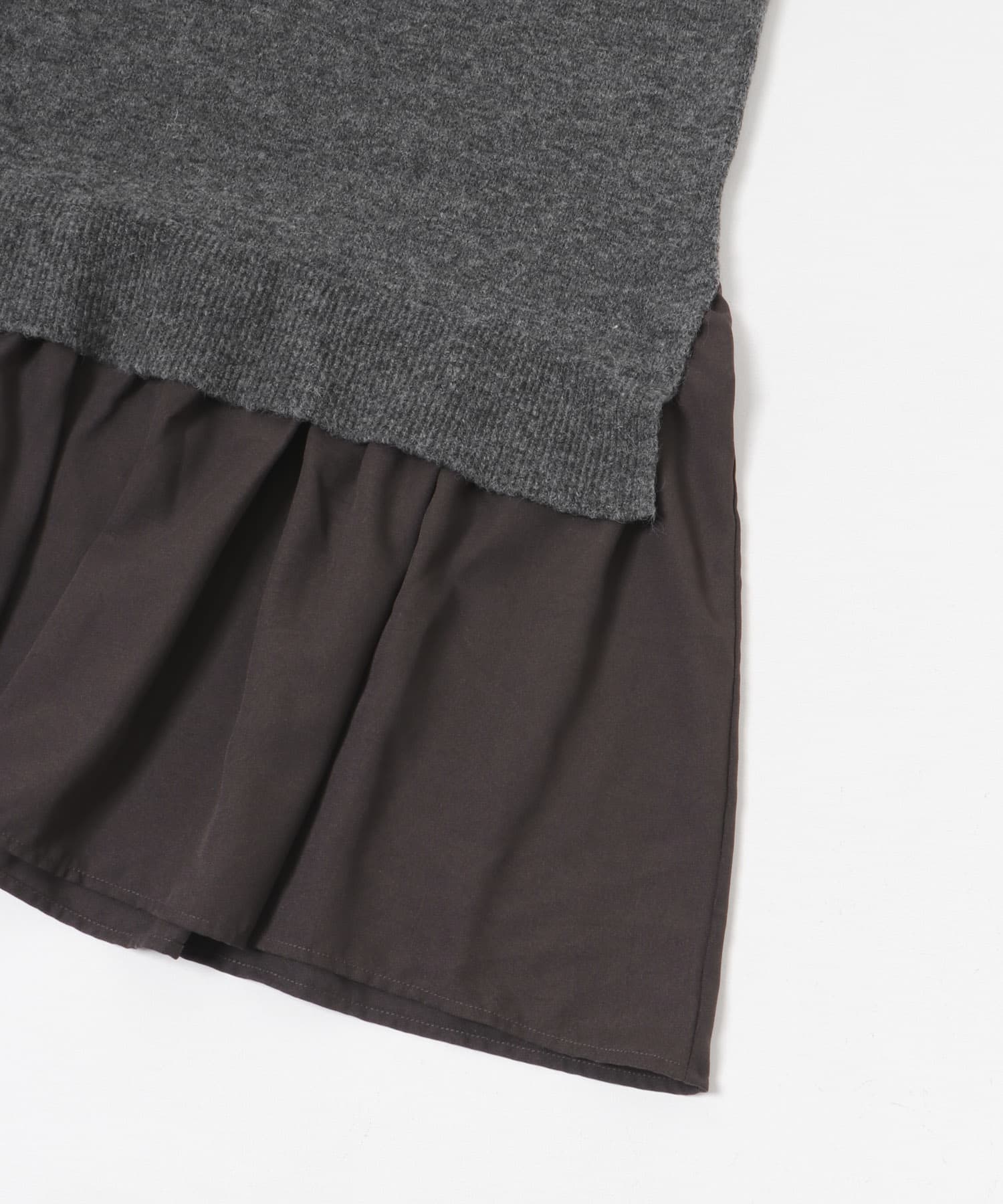 ニットベストセットワンピース GRY FREE