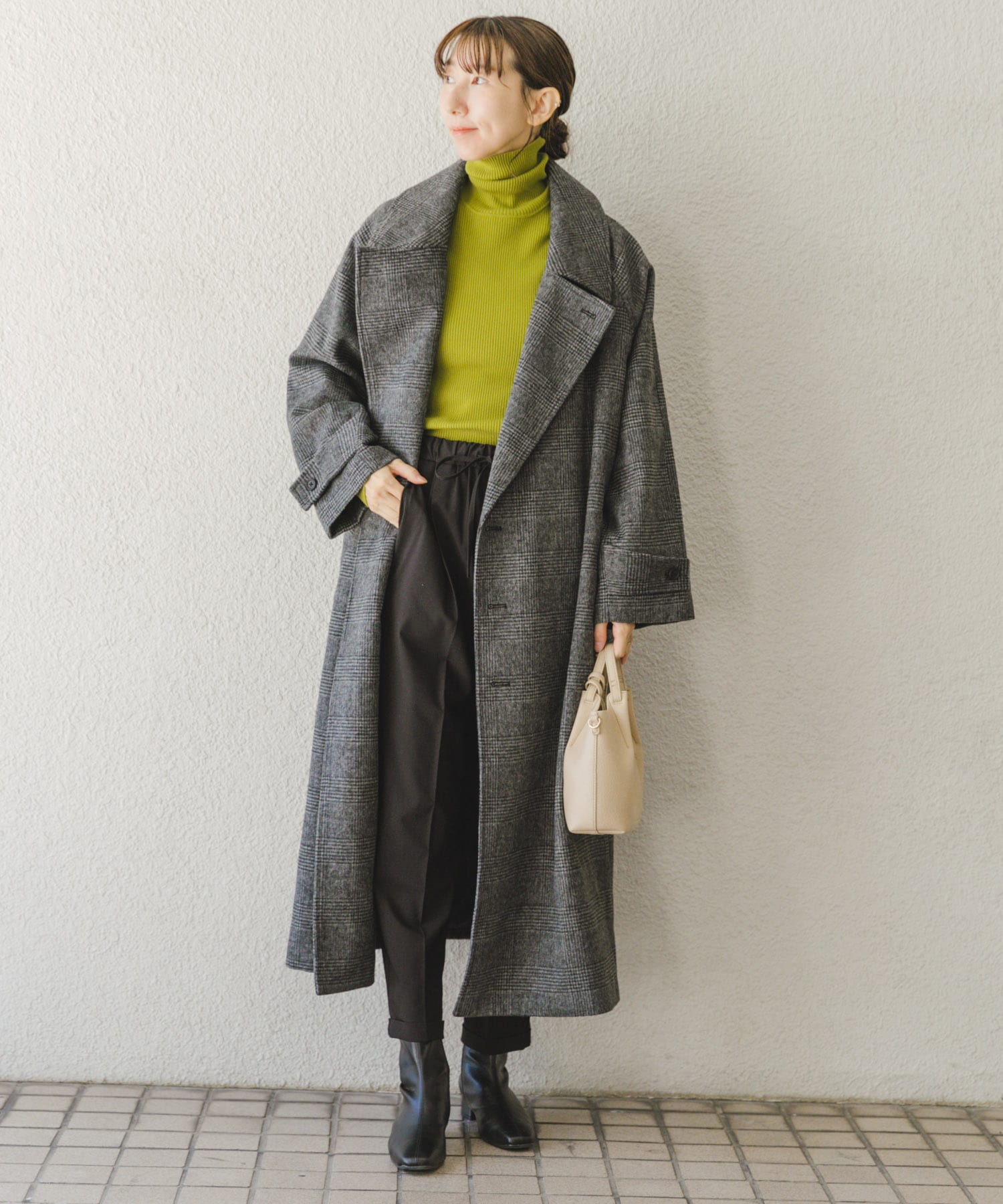 ビジュー付き コート ブラックMINIMUM ノーカラーコート（ビジュー）ファッション通販 - ZOZOTOWN