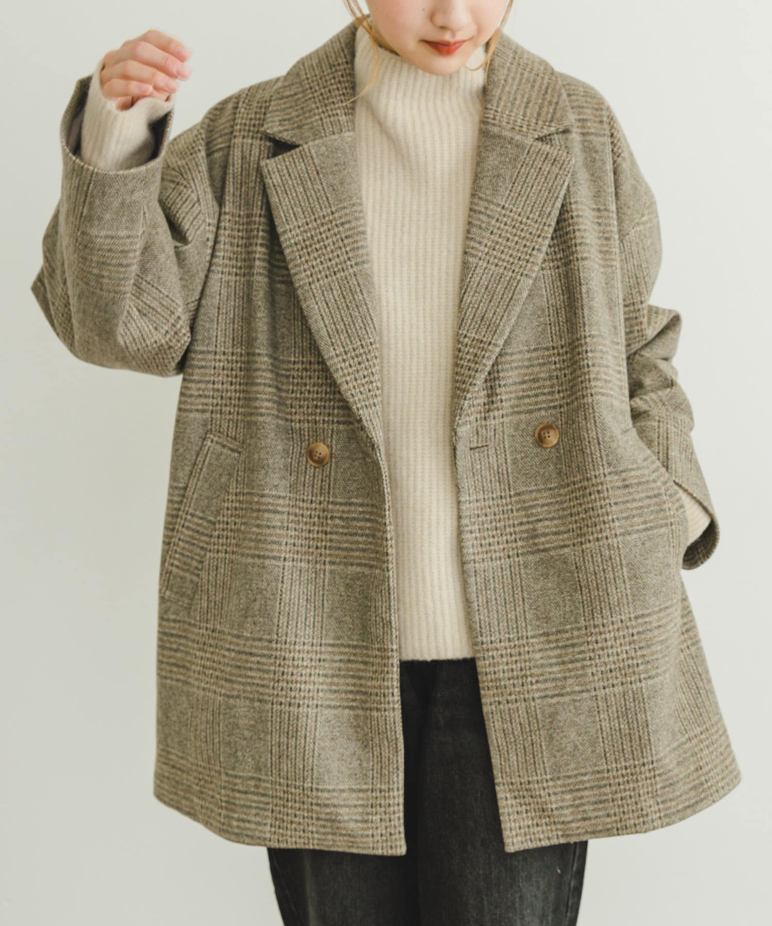 TOPS:IT47-22A036/フワフワボトルネックニット