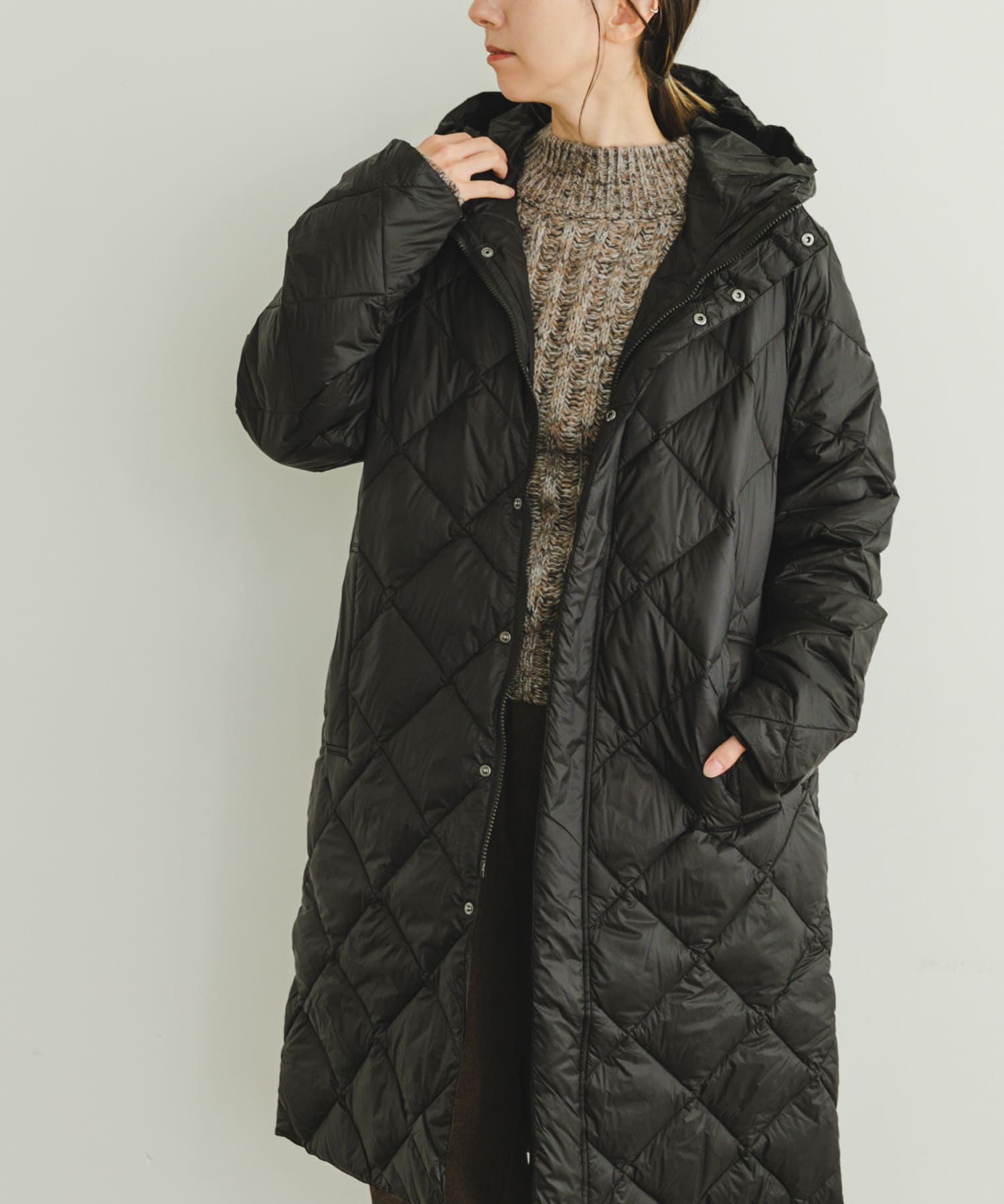 TAION　HOOD LONG DOWN JACKET