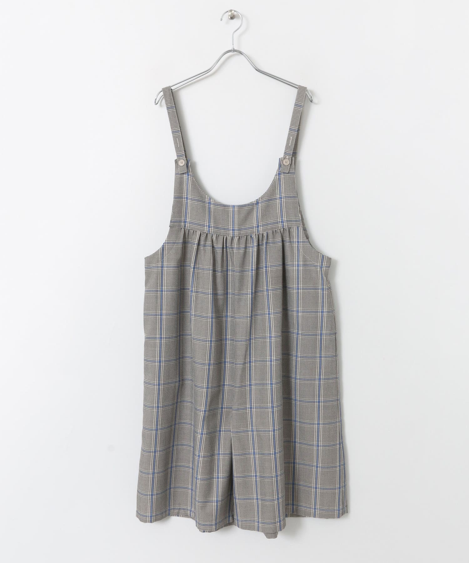 TRチェックサロペット BLU FREE