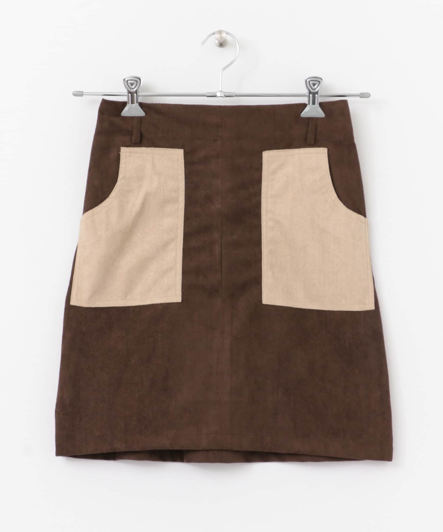 フェイクスエード配色スカート∴