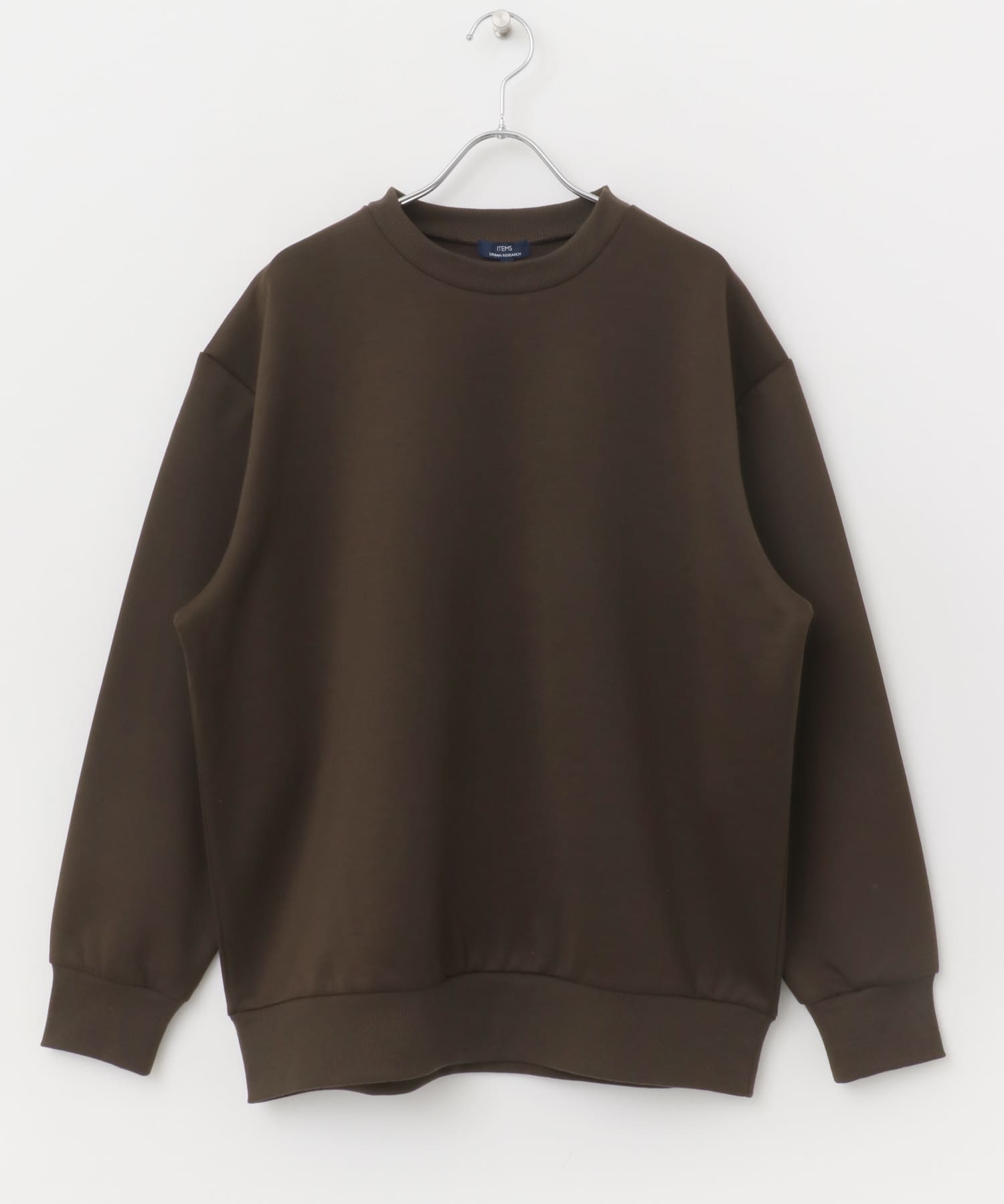 ストレッチダンボール クルーネックプルオーバー BRN M