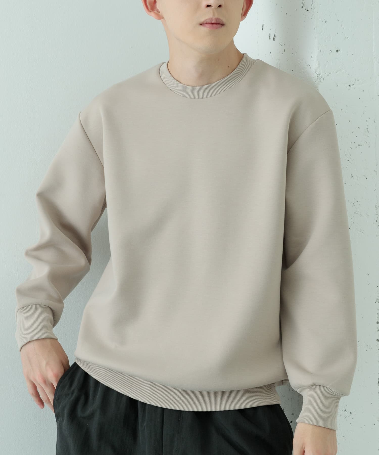 ストレッチダンボール クルーネックプルオーバー