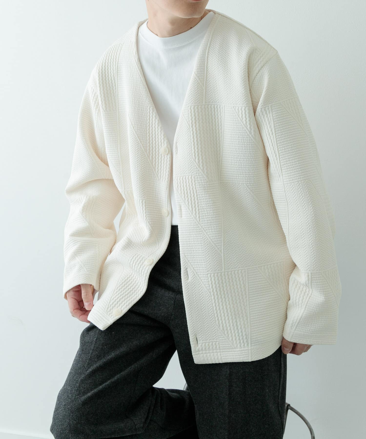 ジオメジャカード カットソーカーディガン