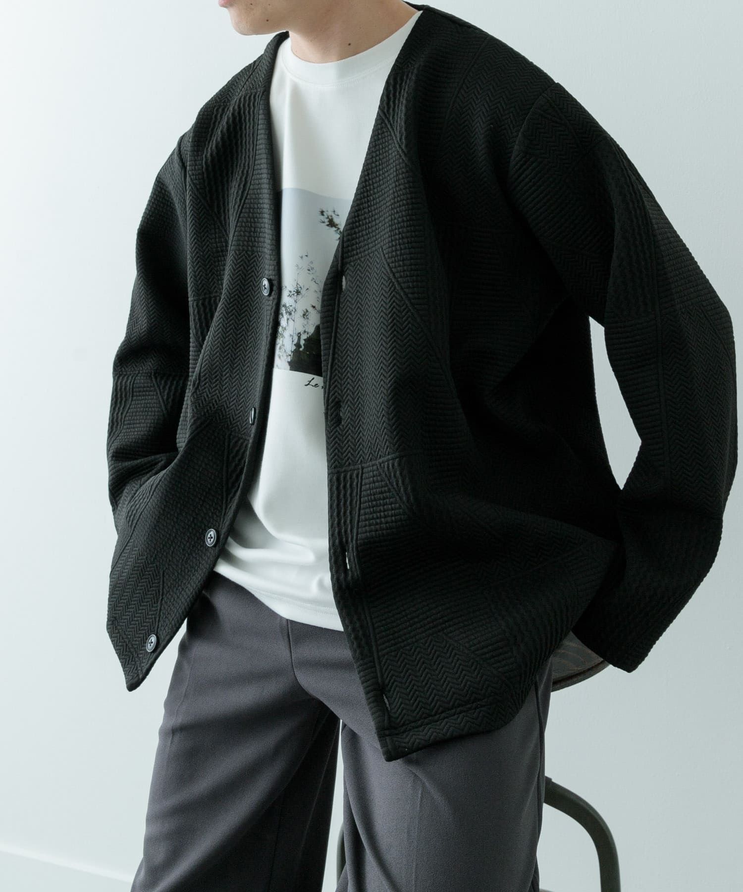 ジオメジャカード カットソーカーディガン