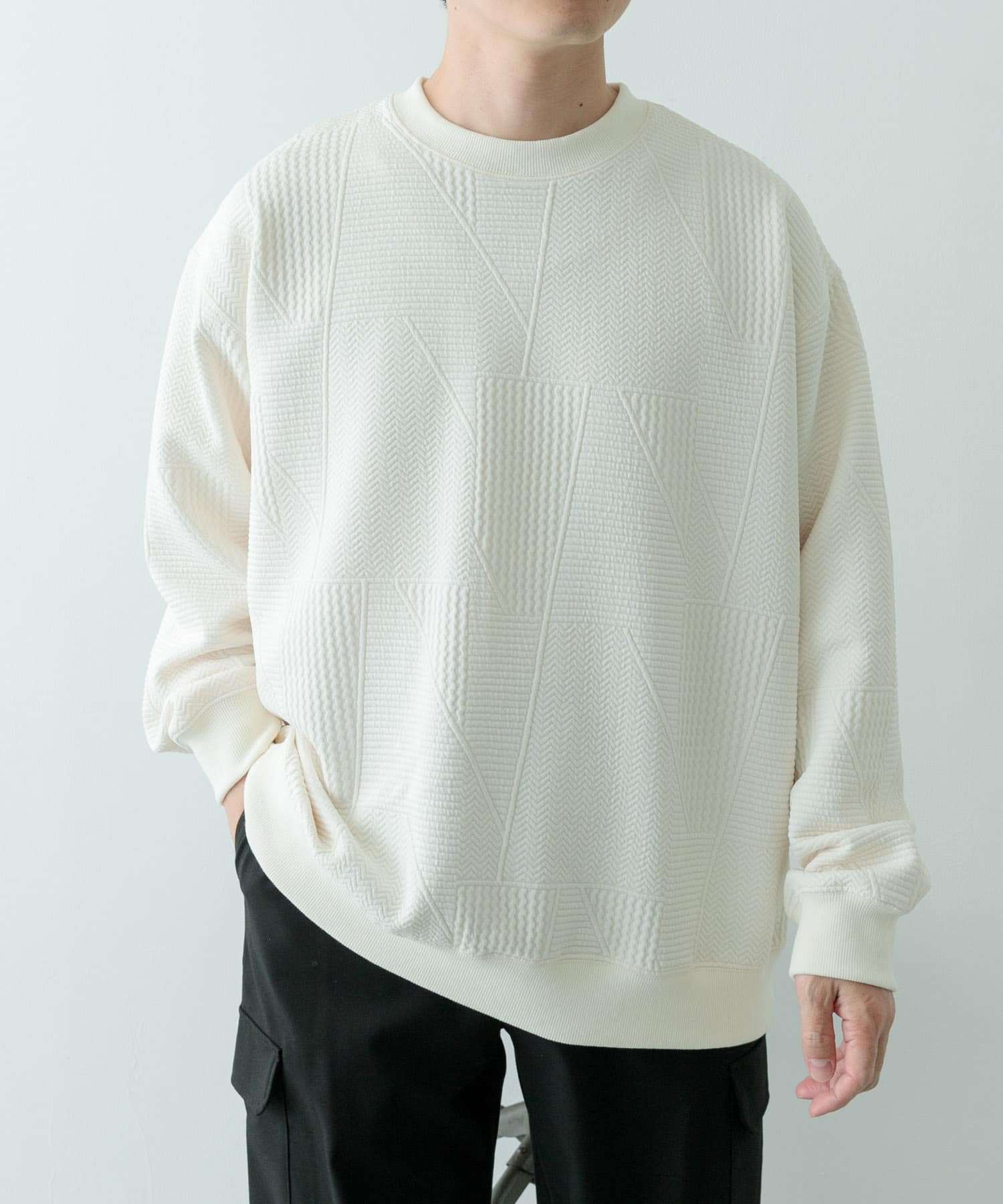 ジオメジャカード クルーネックトップス