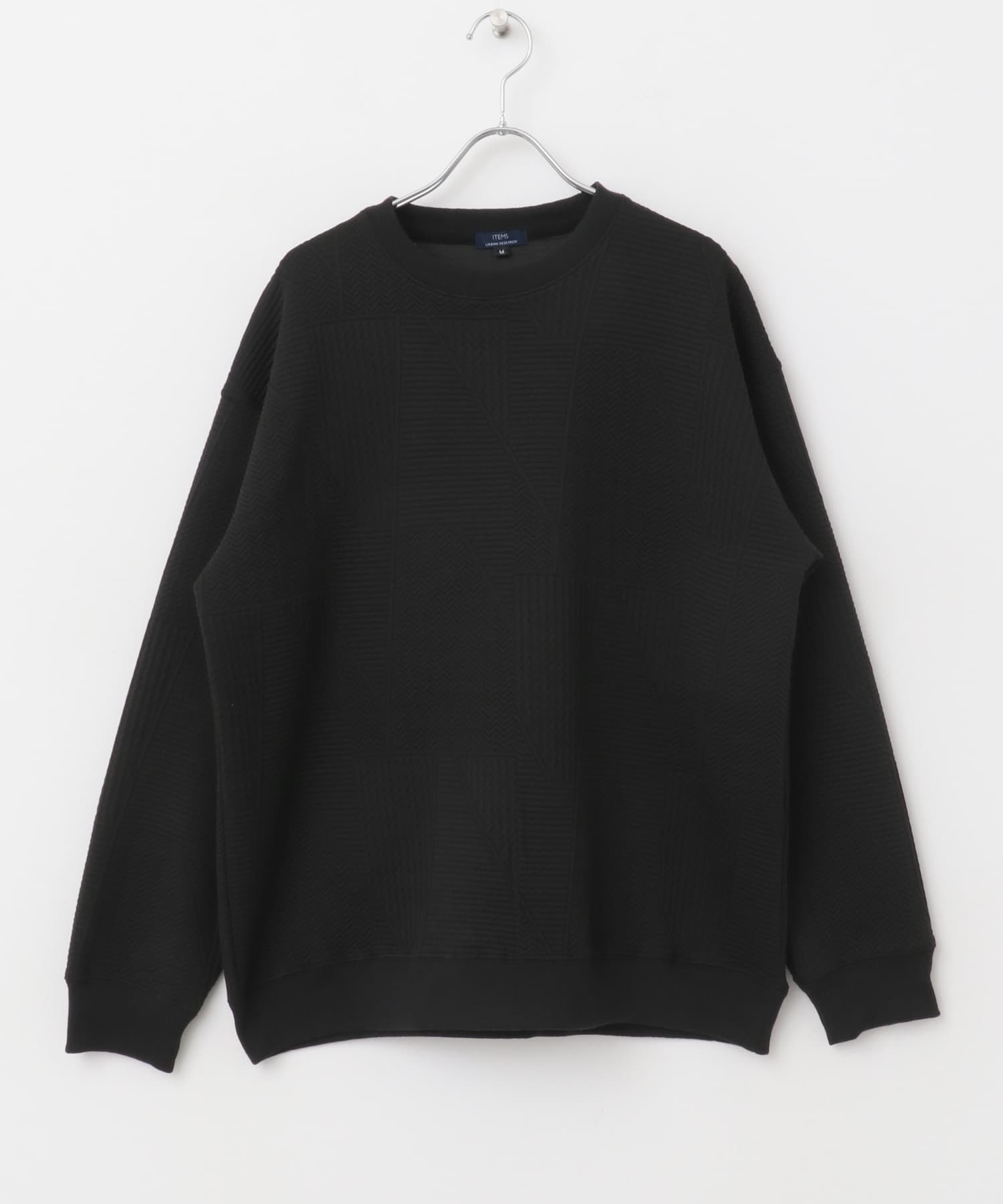 ジオメジャカード クルーネックトップス BLK M