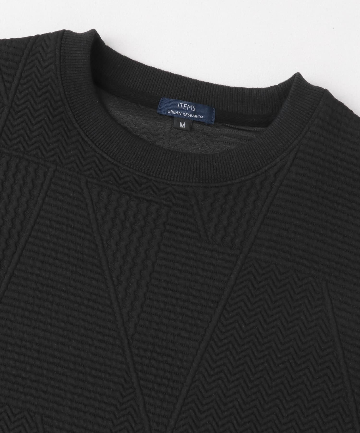 ジオメジャカード クルーネックトップス BLK M